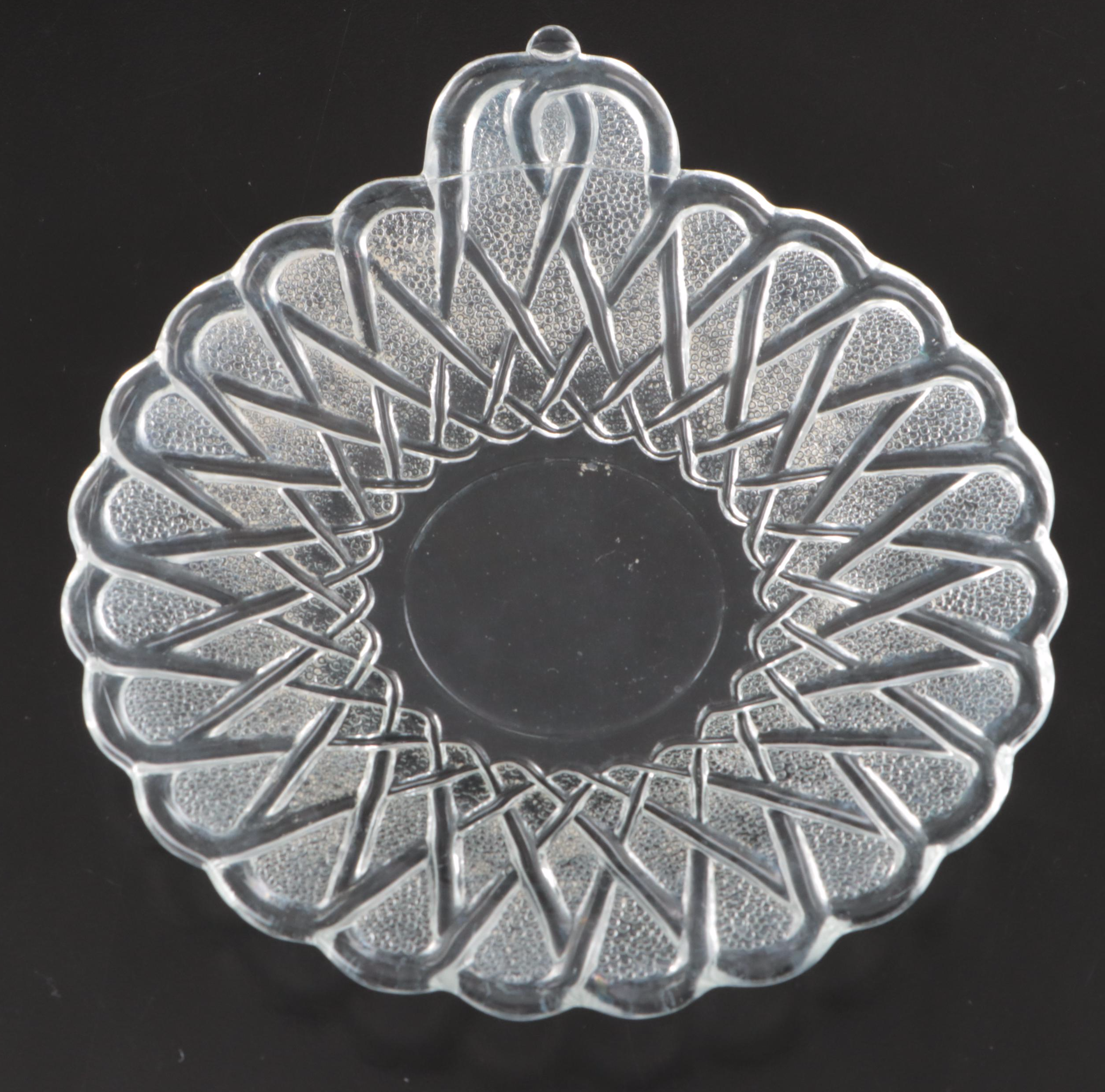 Indiana Glass "Pretzel Clear" Cheese Plates and Other Glass Serveware