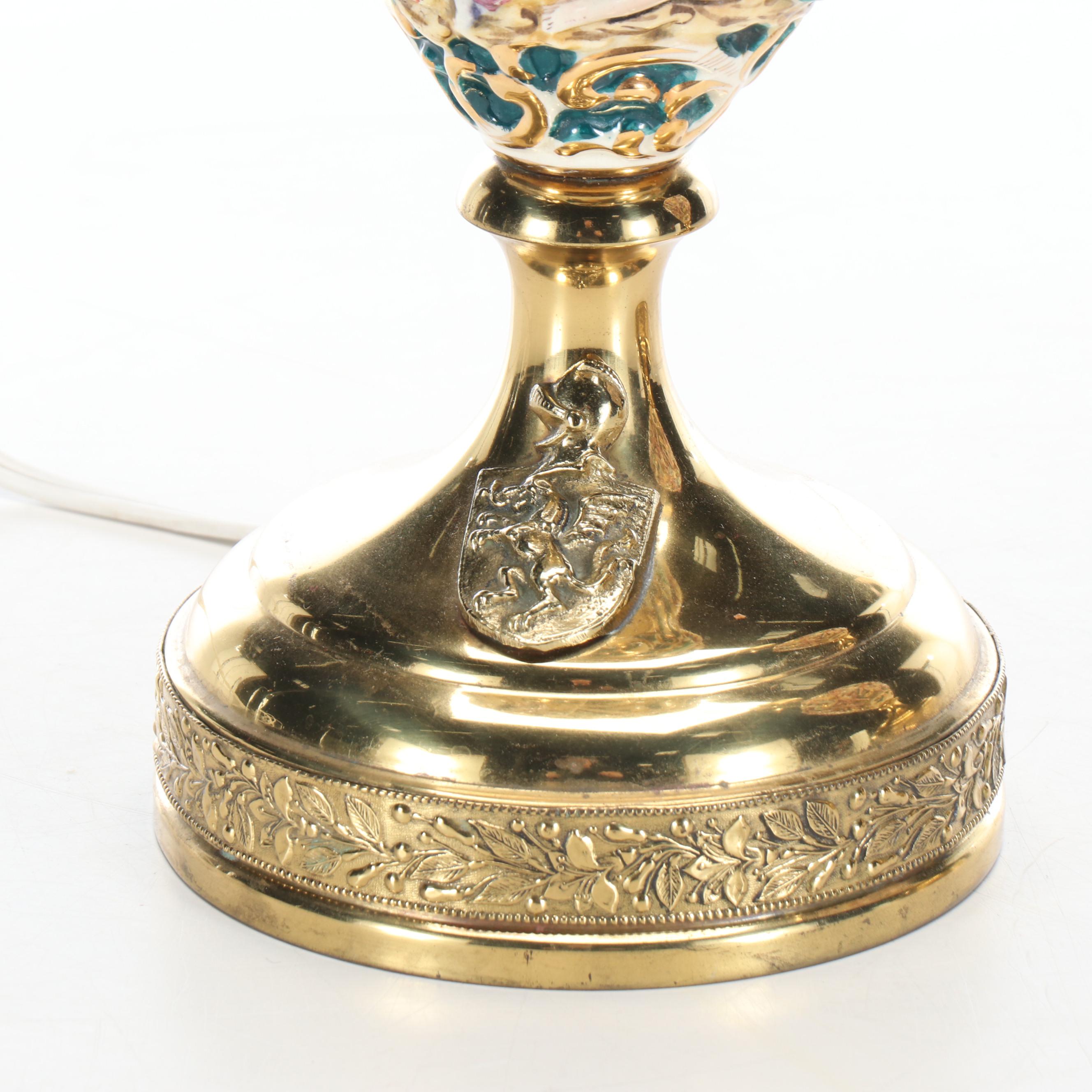 Italian Openwork Capdimonte Neoclassical Style Table Lamps