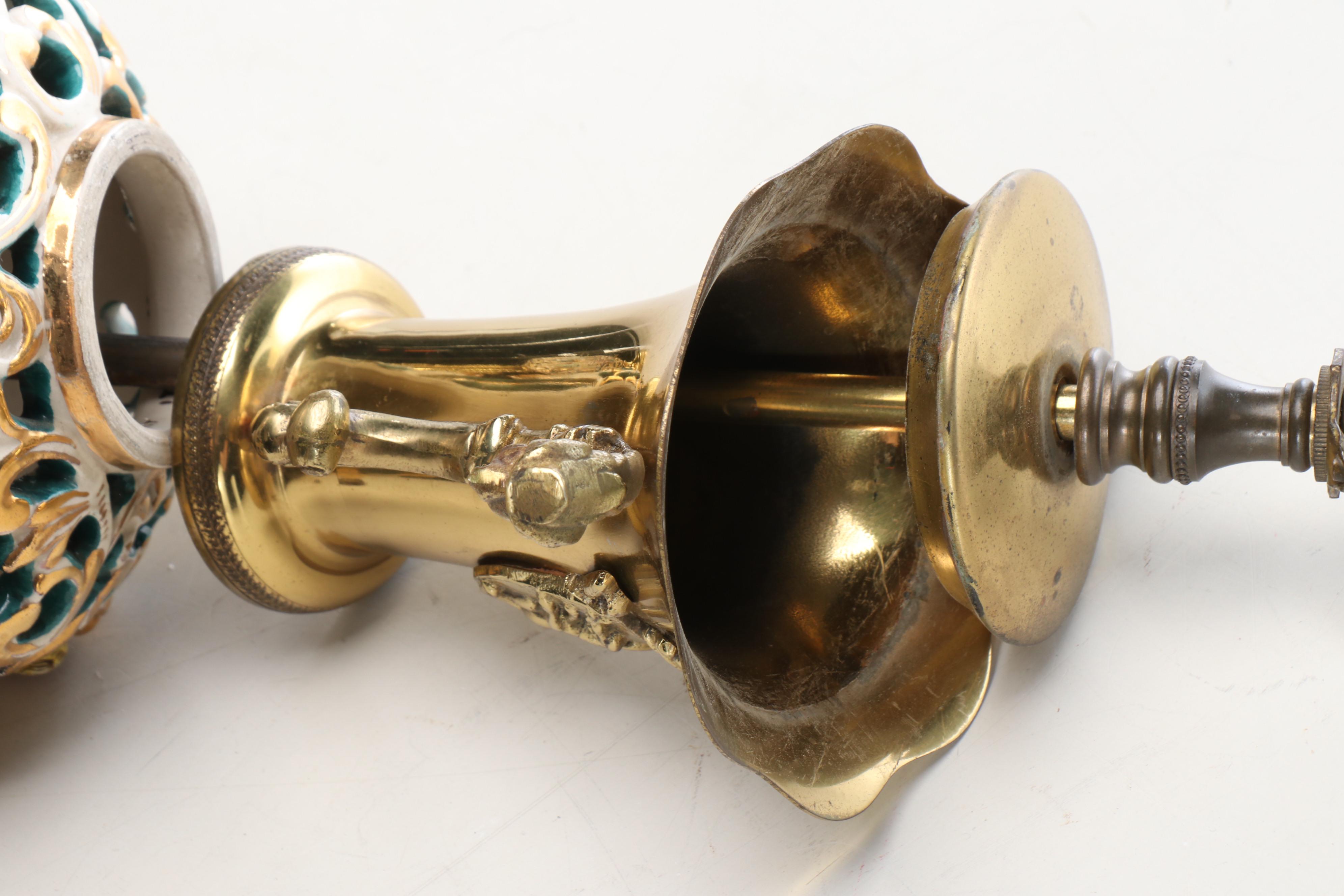 Italian Openwork Capdimonte Neoclassical Style Table Lamps