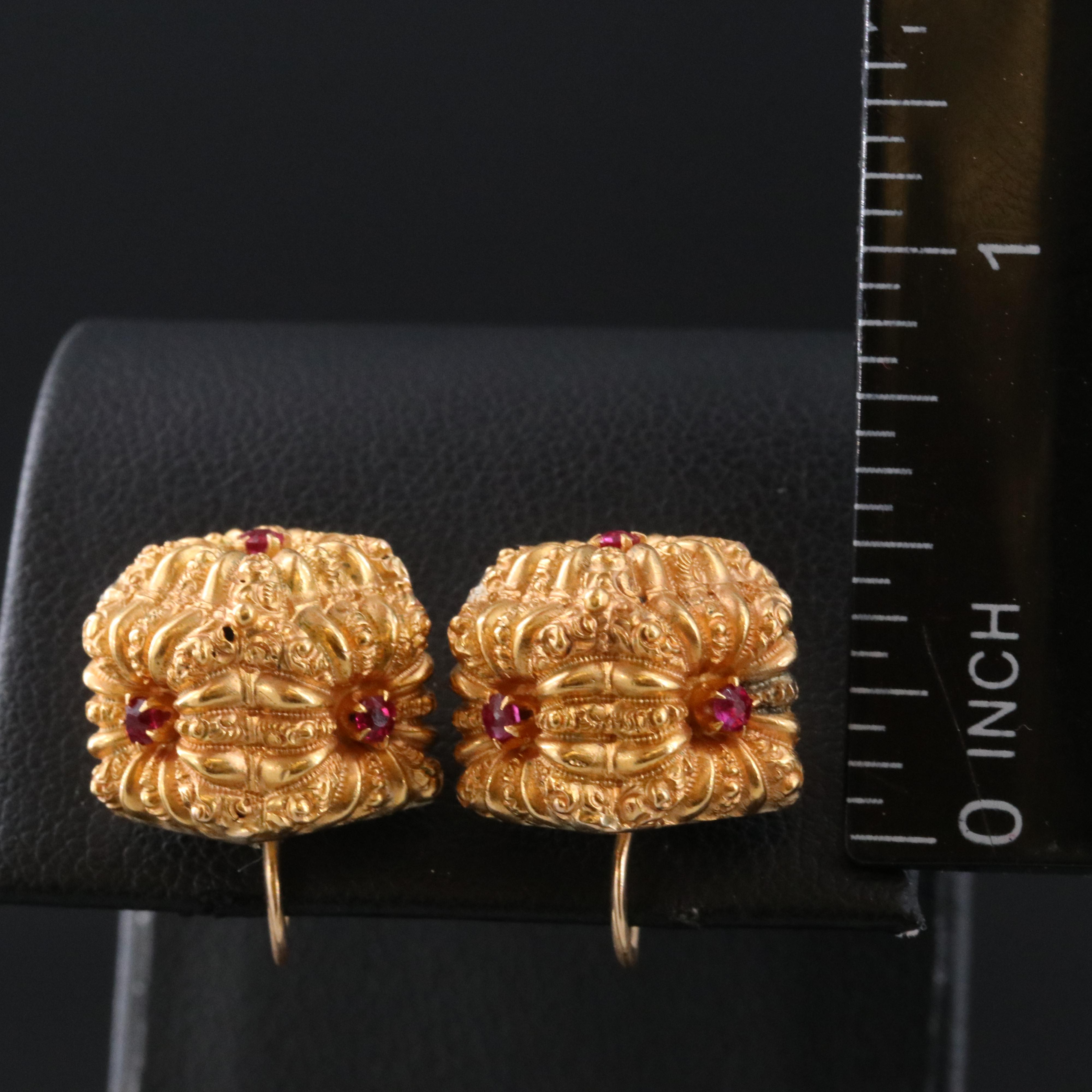 14K Ruby Earrings