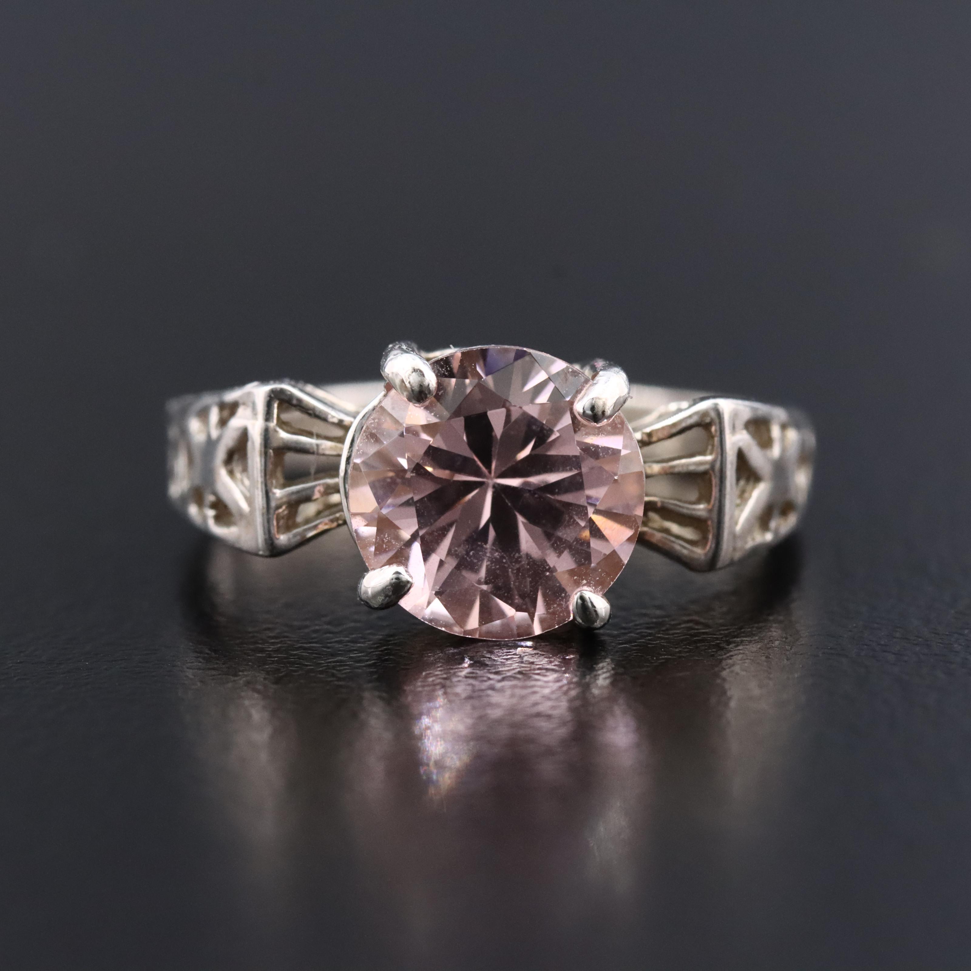 14K CZ Solitaire Ring