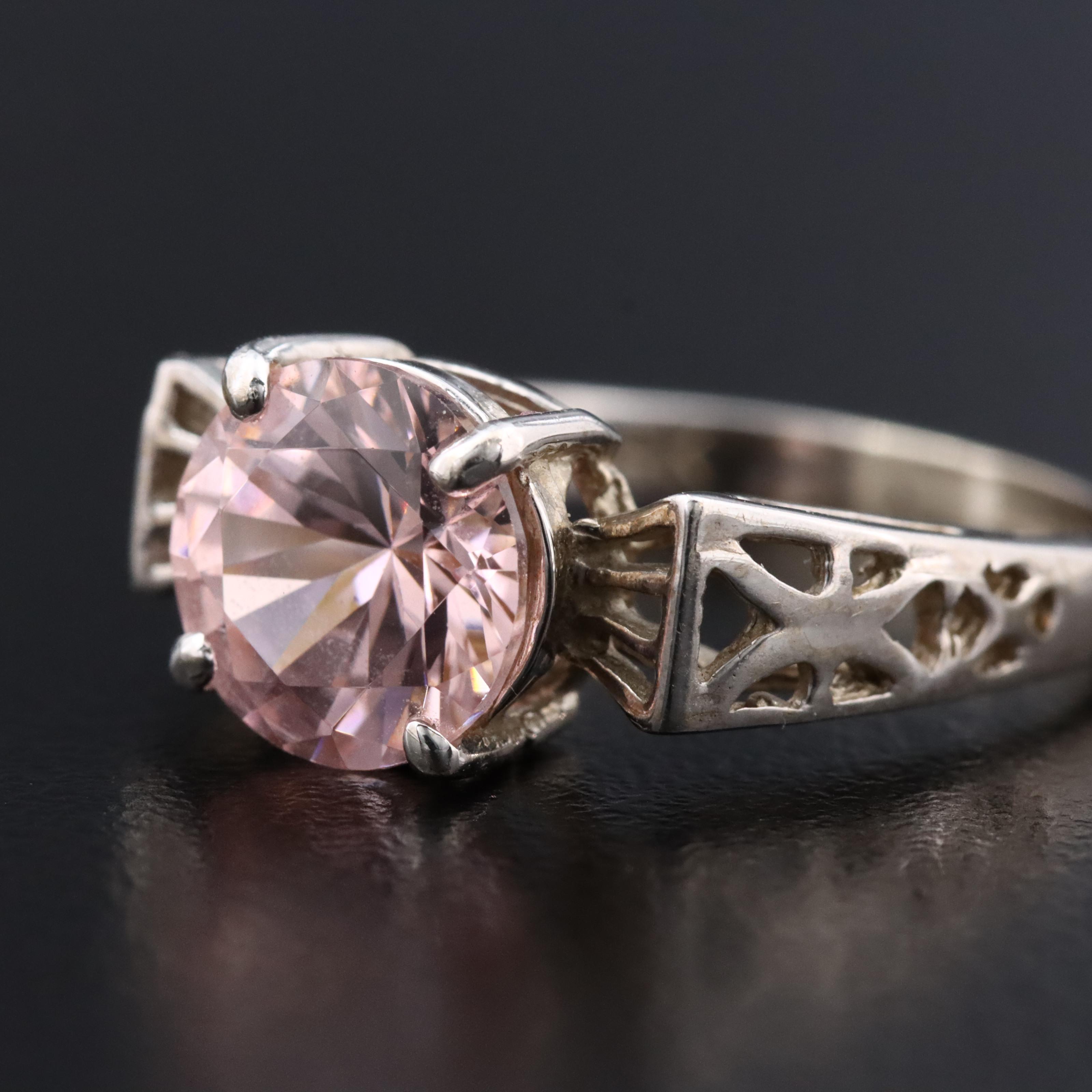 14K CZ Solitaire Ring