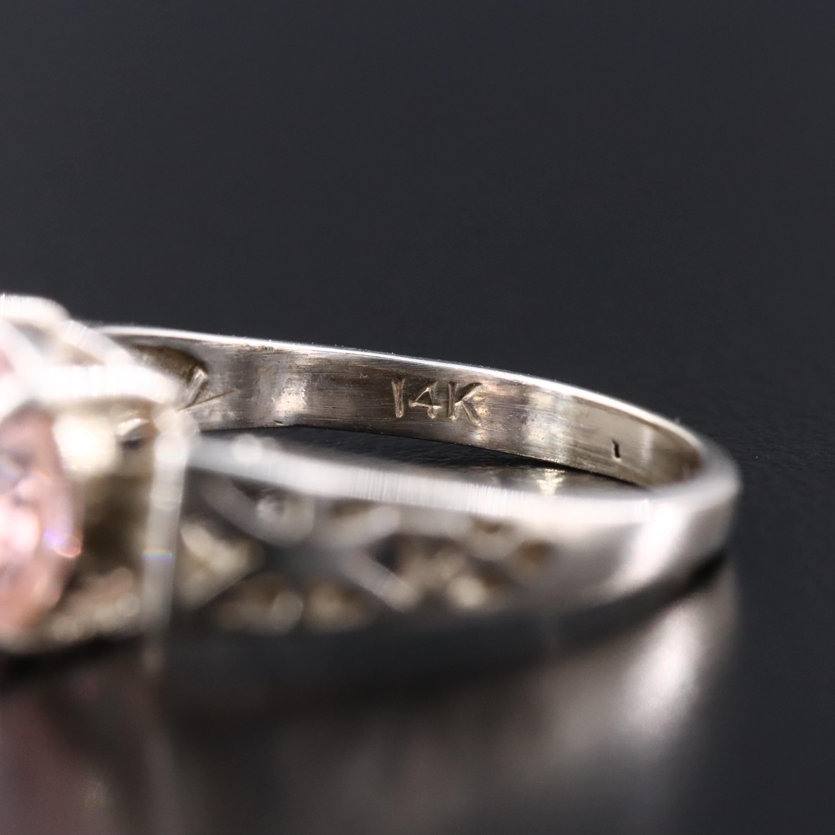 14K CZ Solitaire Ring