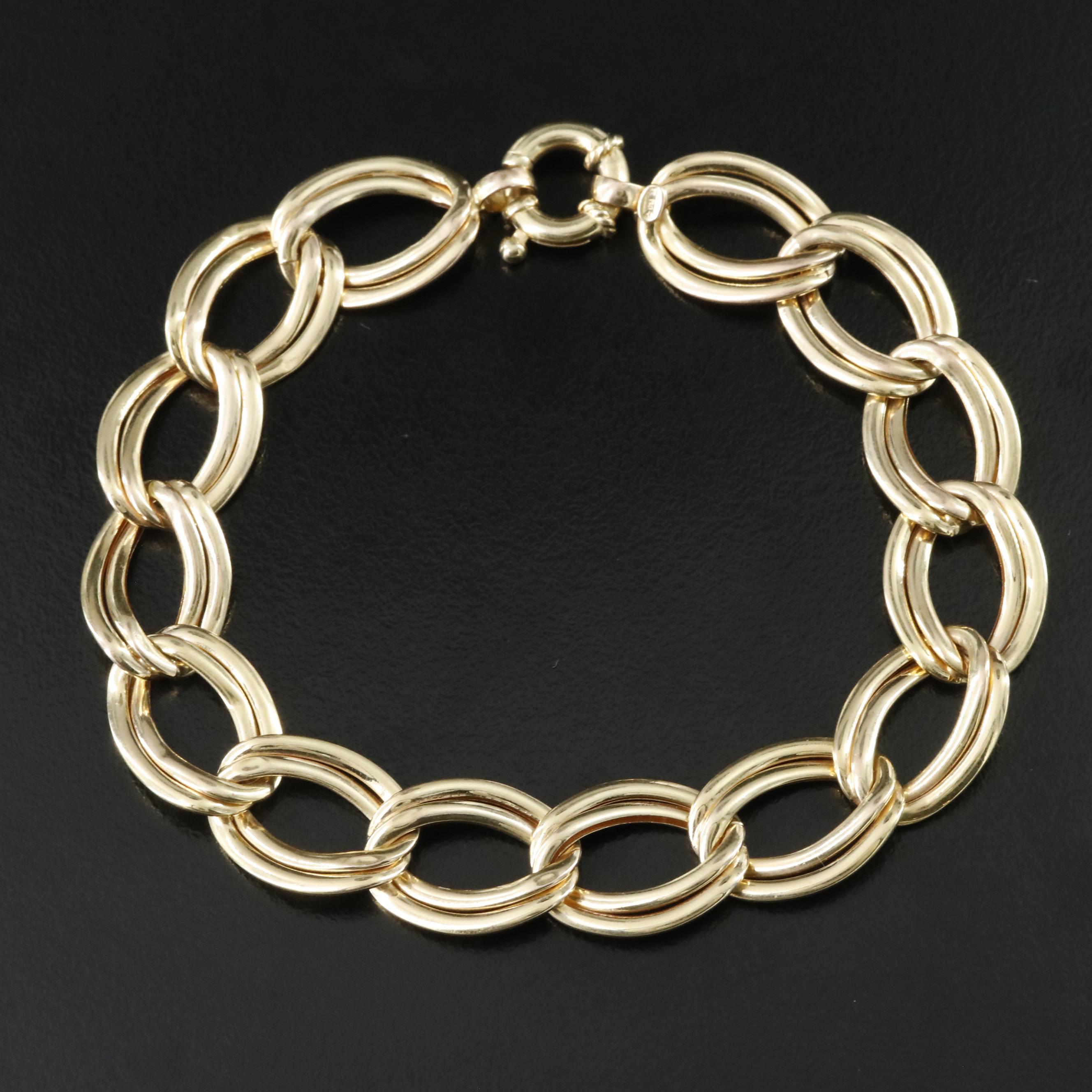 Italian 14K Garibaldi Chain Bracelet