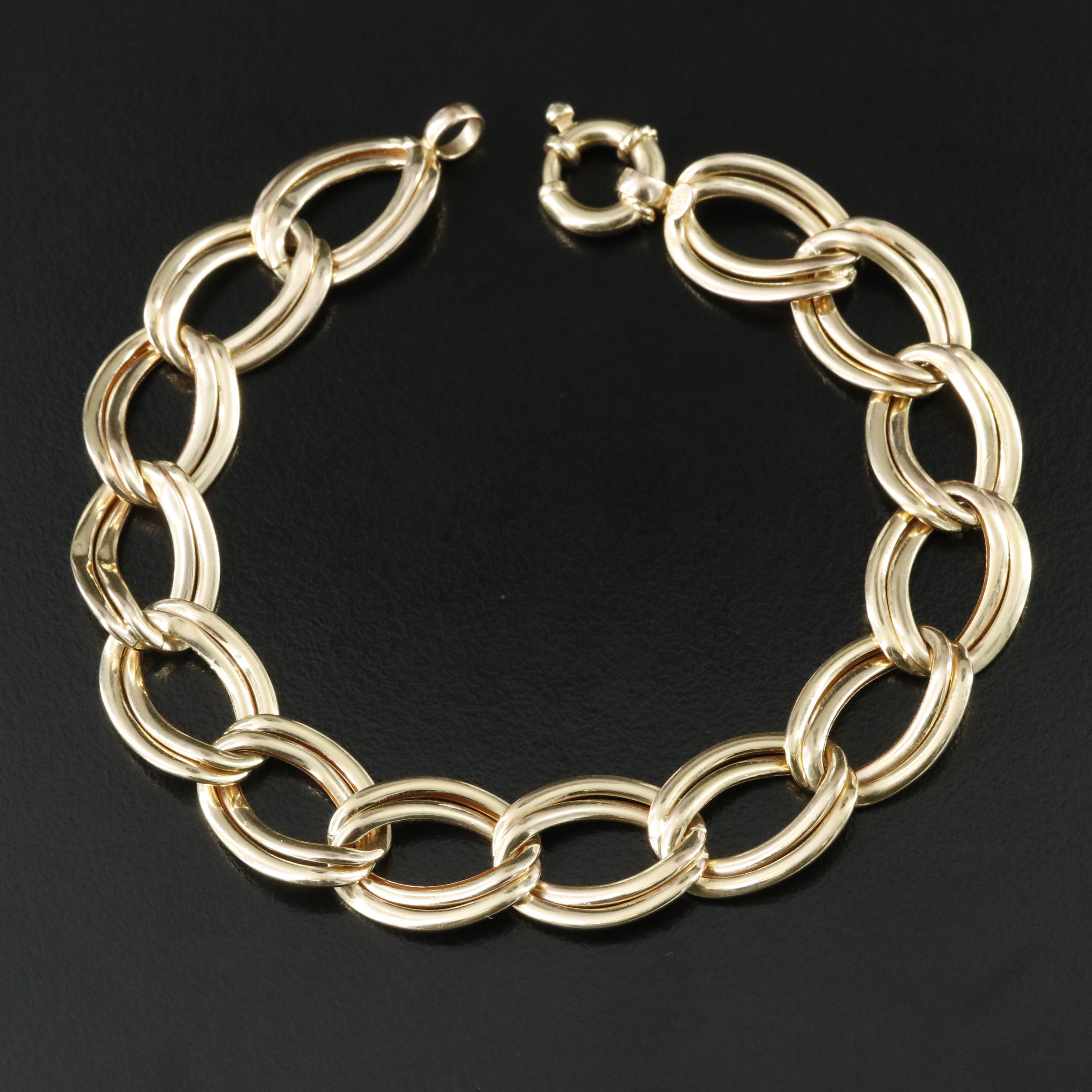 Italian 14K Garibaldi Chain Bracelet