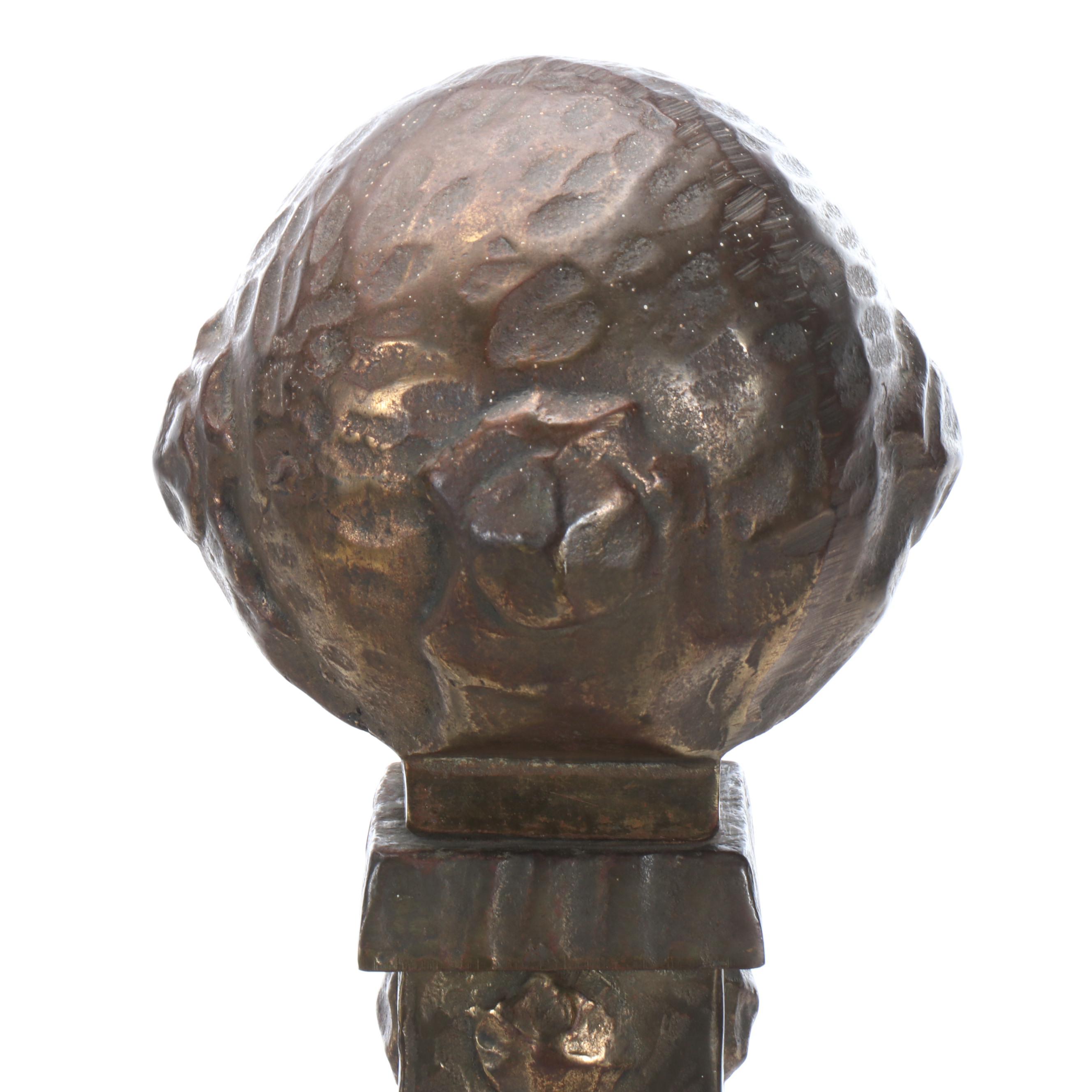 Bronzed Cast Iron Fireplace Andirons