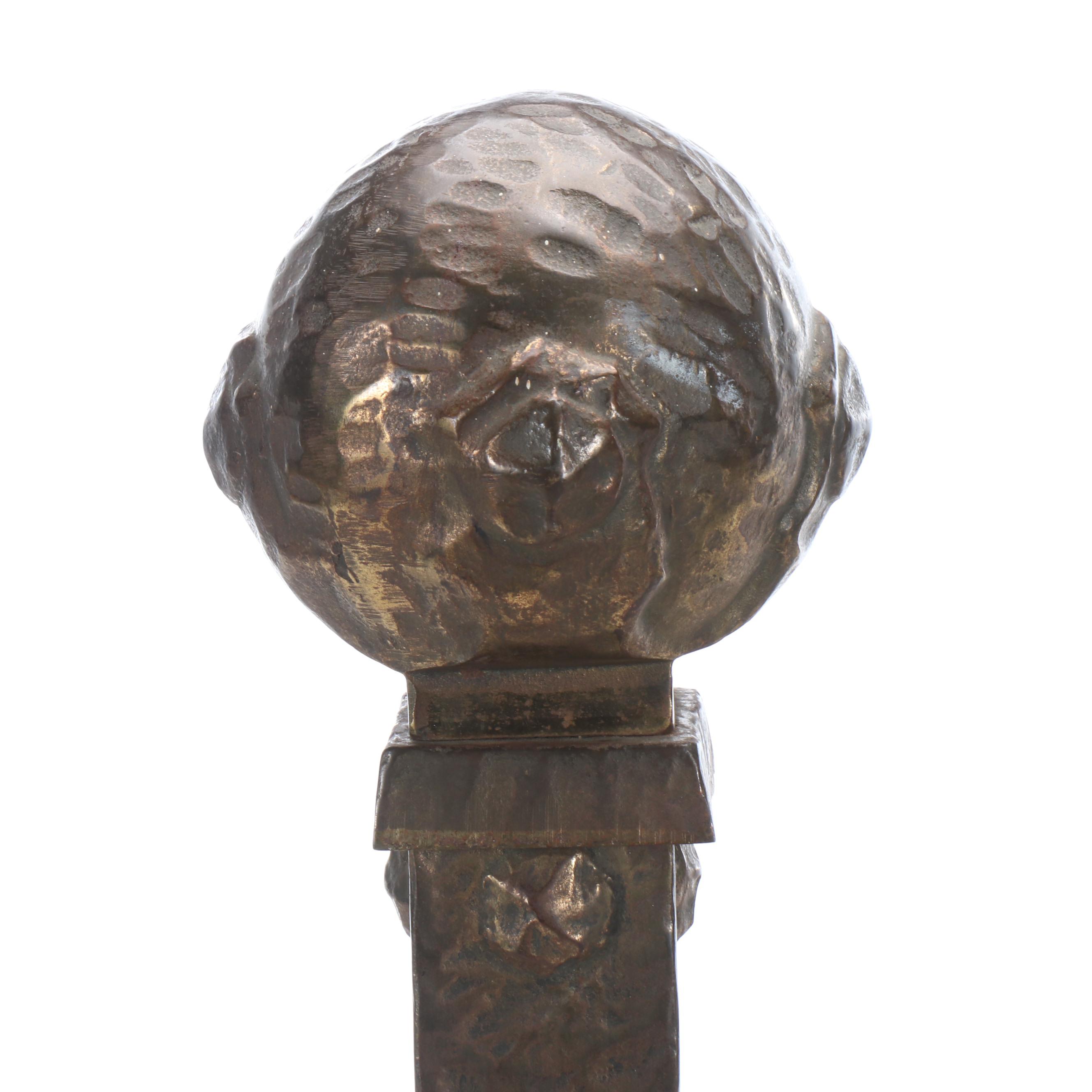 Bronzed Cast Iron Fireplace Andirons