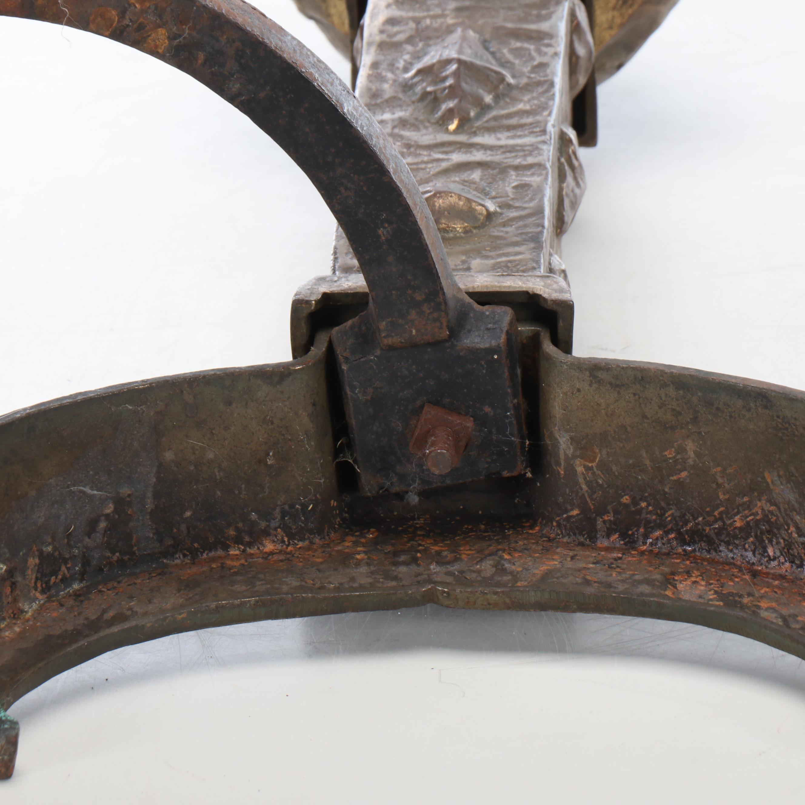 Bronzed Cast Iron Fireplace Andirons