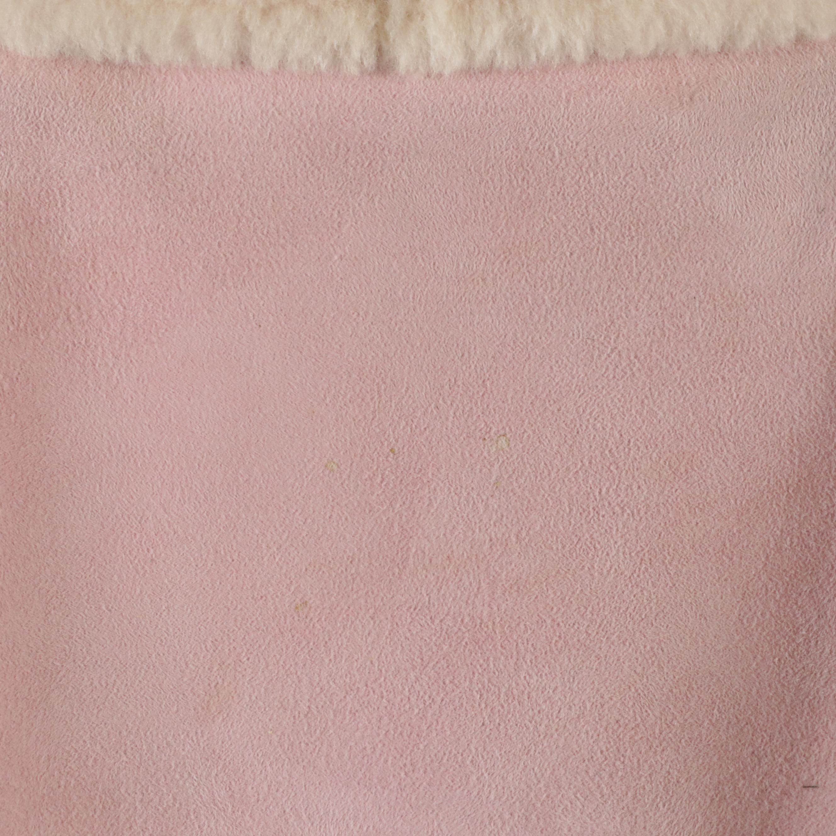 Blassport Vintage Baby Pink Shearling Shawl Collar Coat
