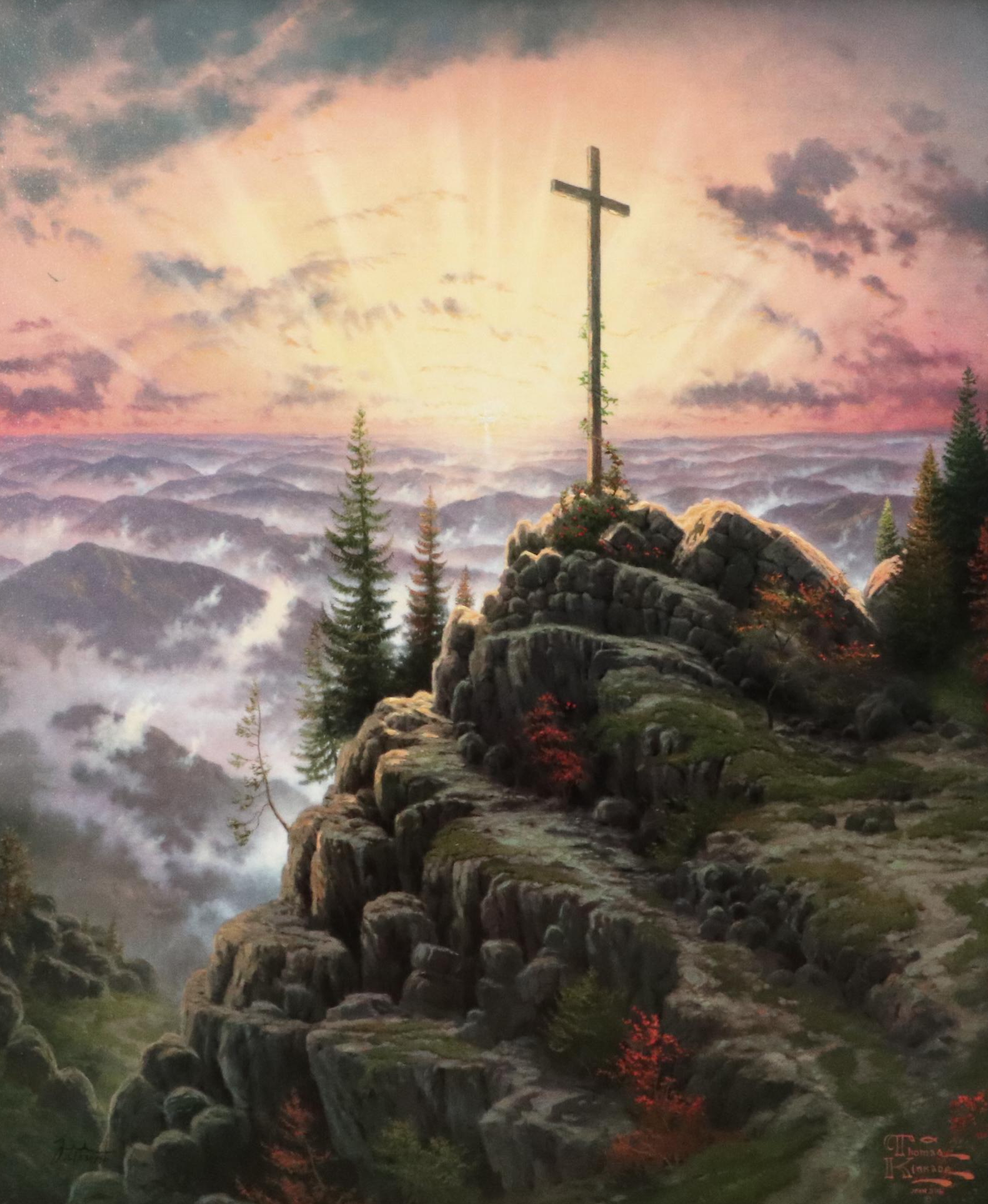 Thomas Kincade Embellished Offset Lithograph "Sunrise"