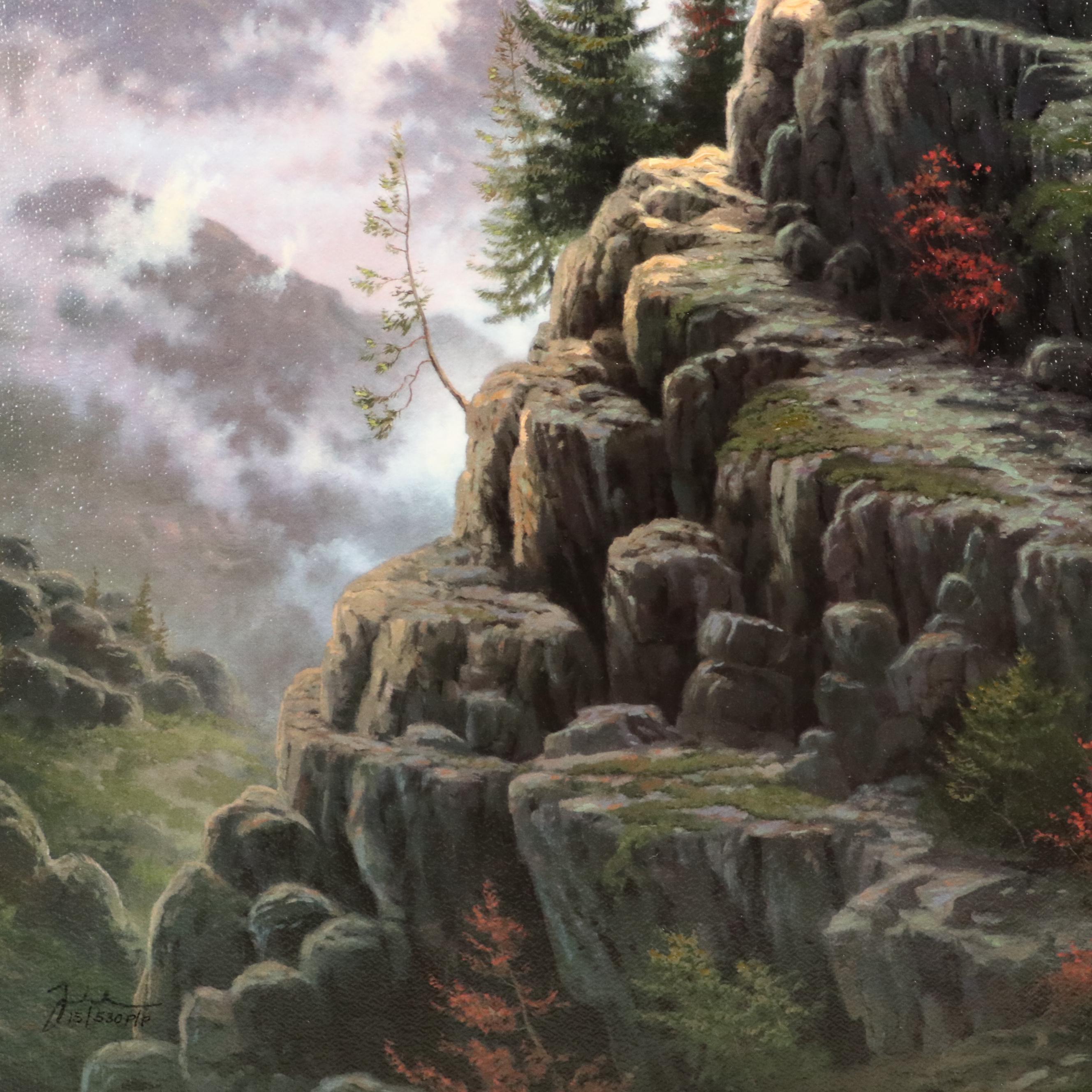 Thomas Kincade Embellished Offset Lithograph "Sunrise"