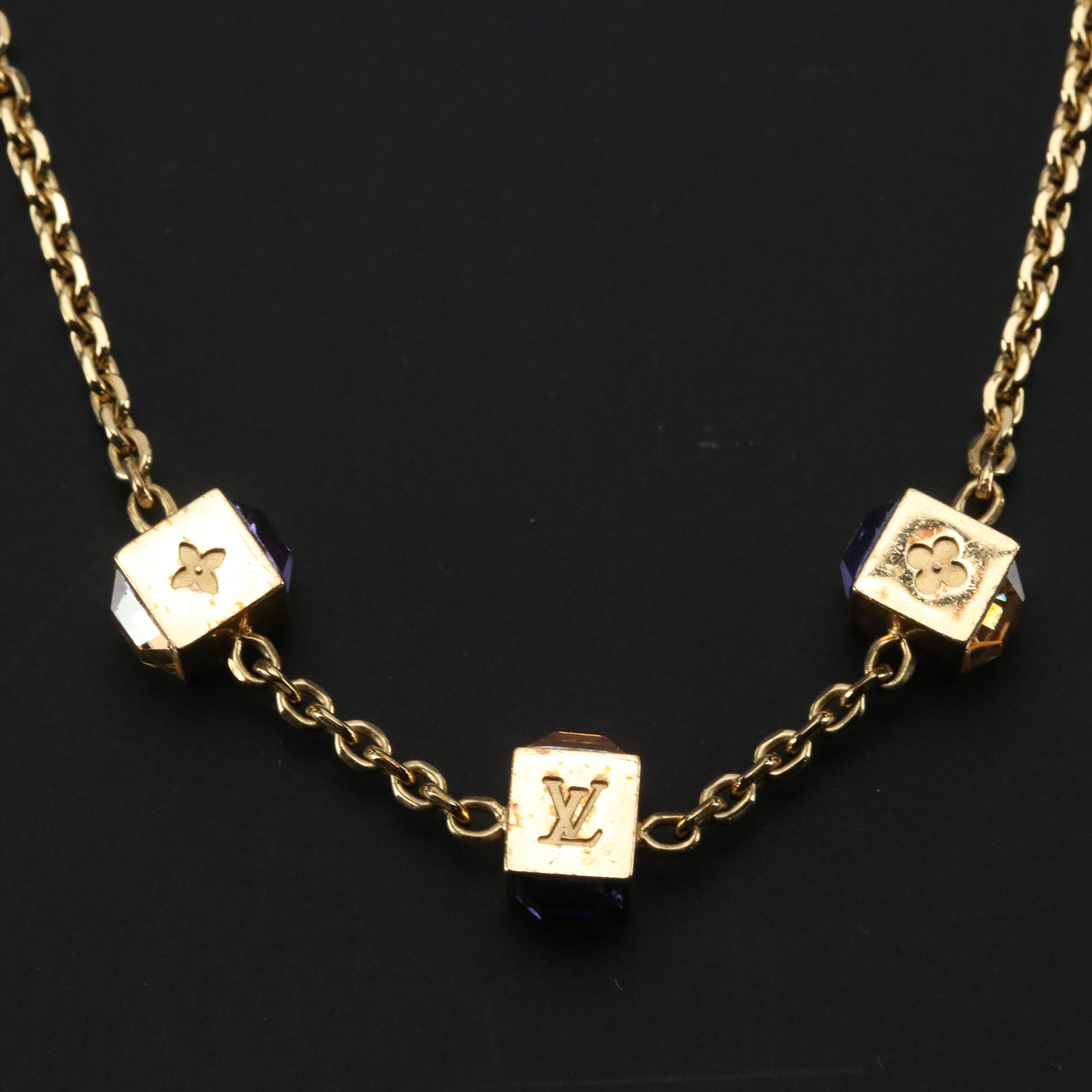 Louis Vuitton Crystal Gamble Station Necklace