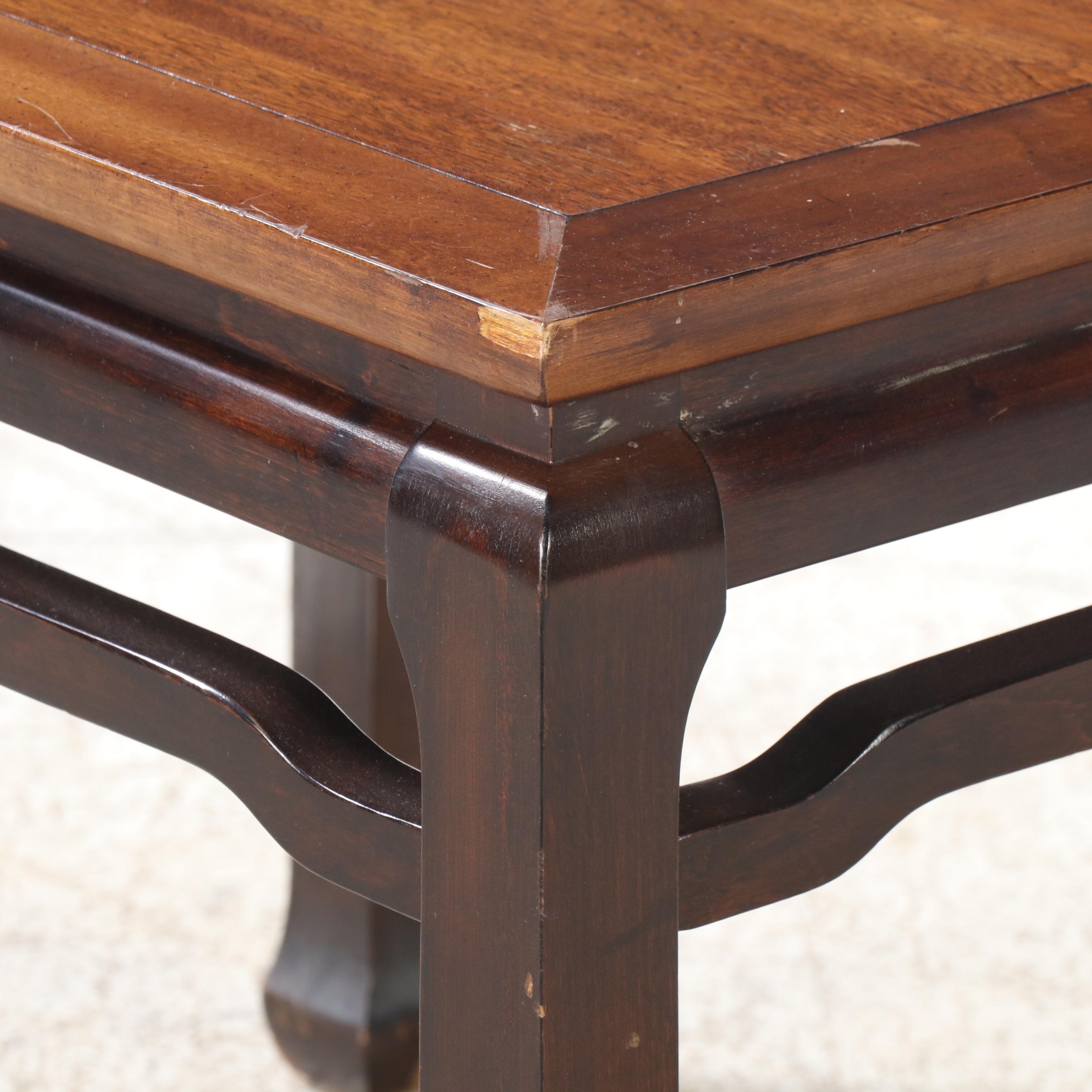 Pair of Chinese Style Wood End Tables