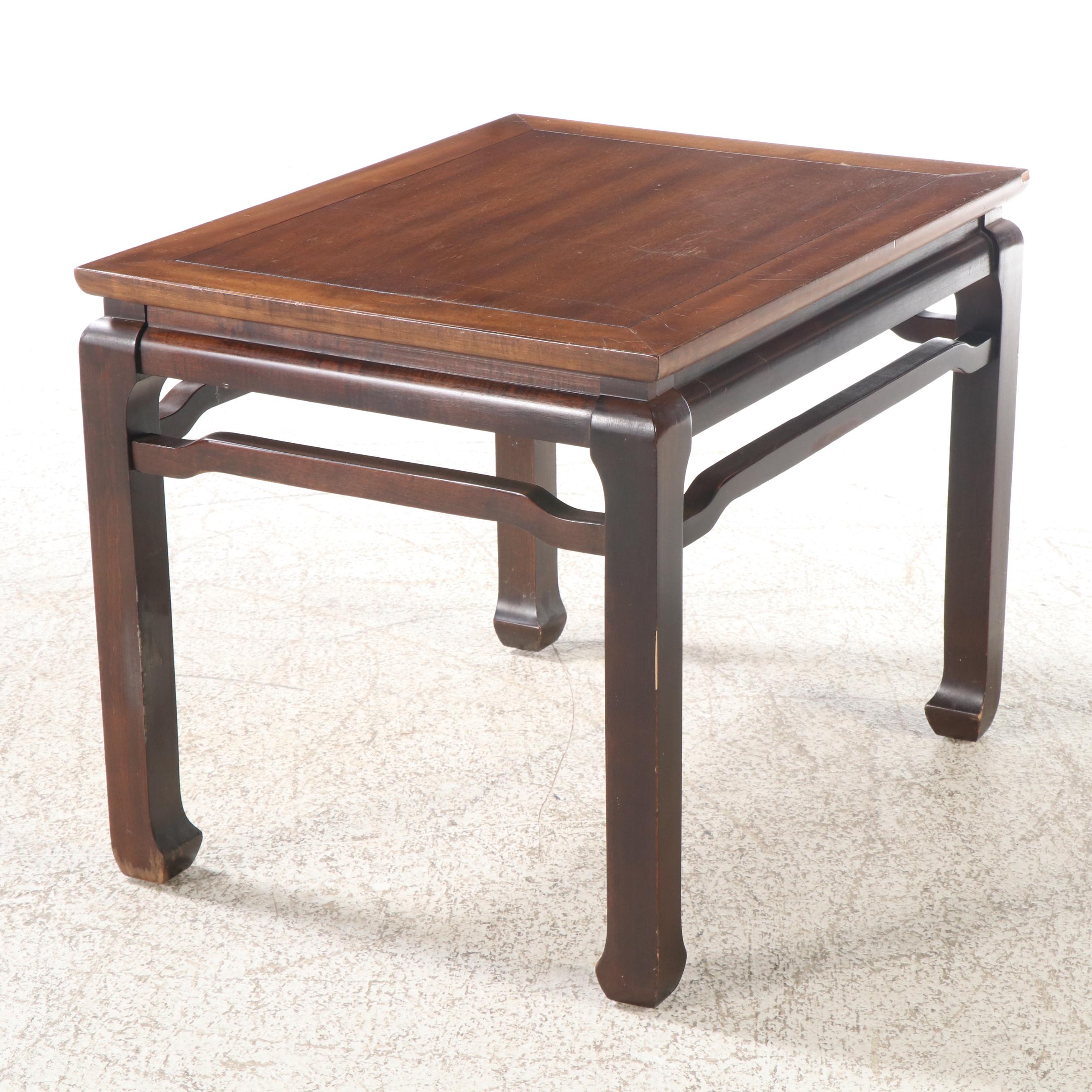 Pair of Chinese Style Wood End Tables