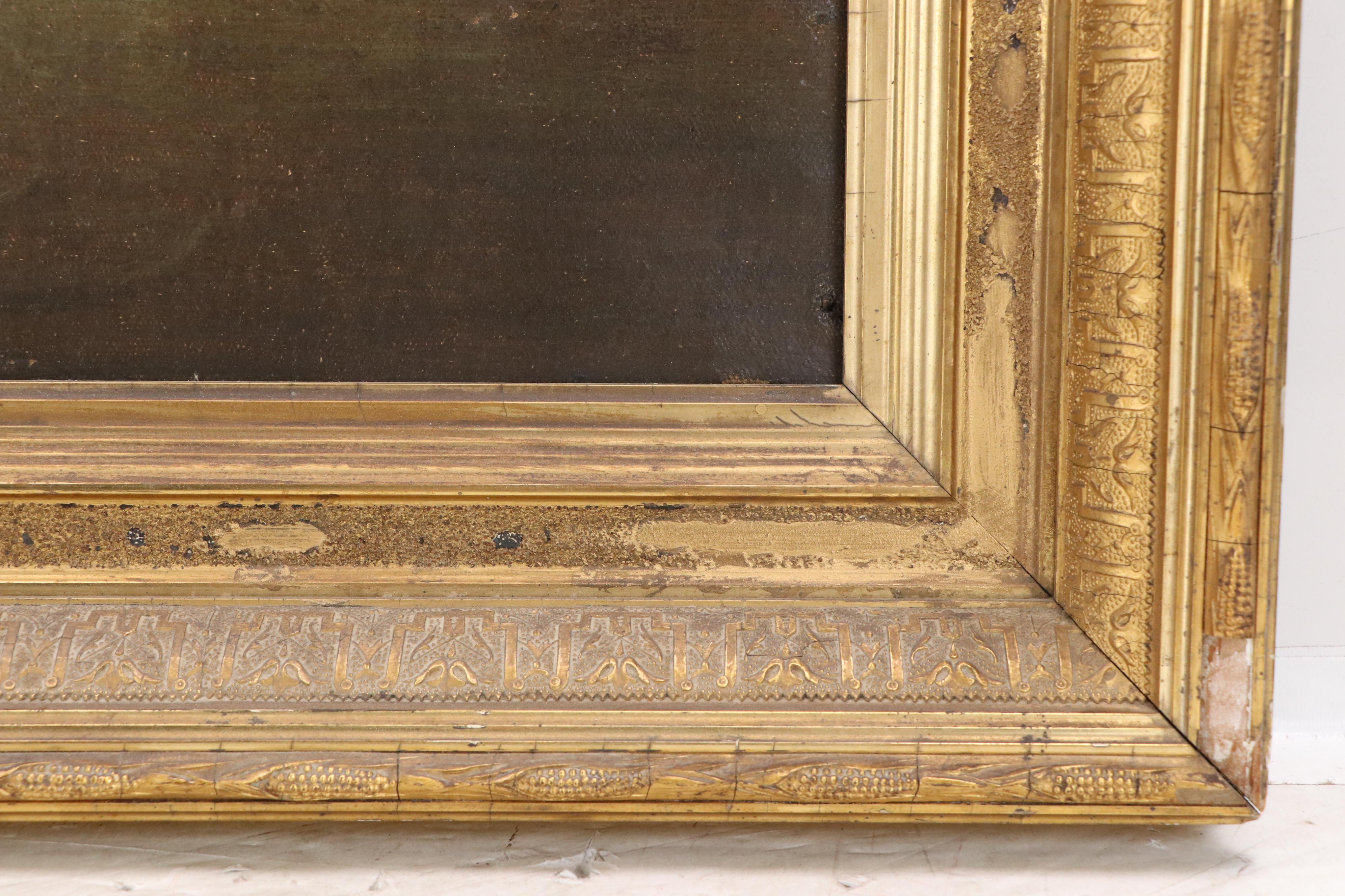 Continental School Oil Painting of Pastoral Riverside Landscape, Circa 1900