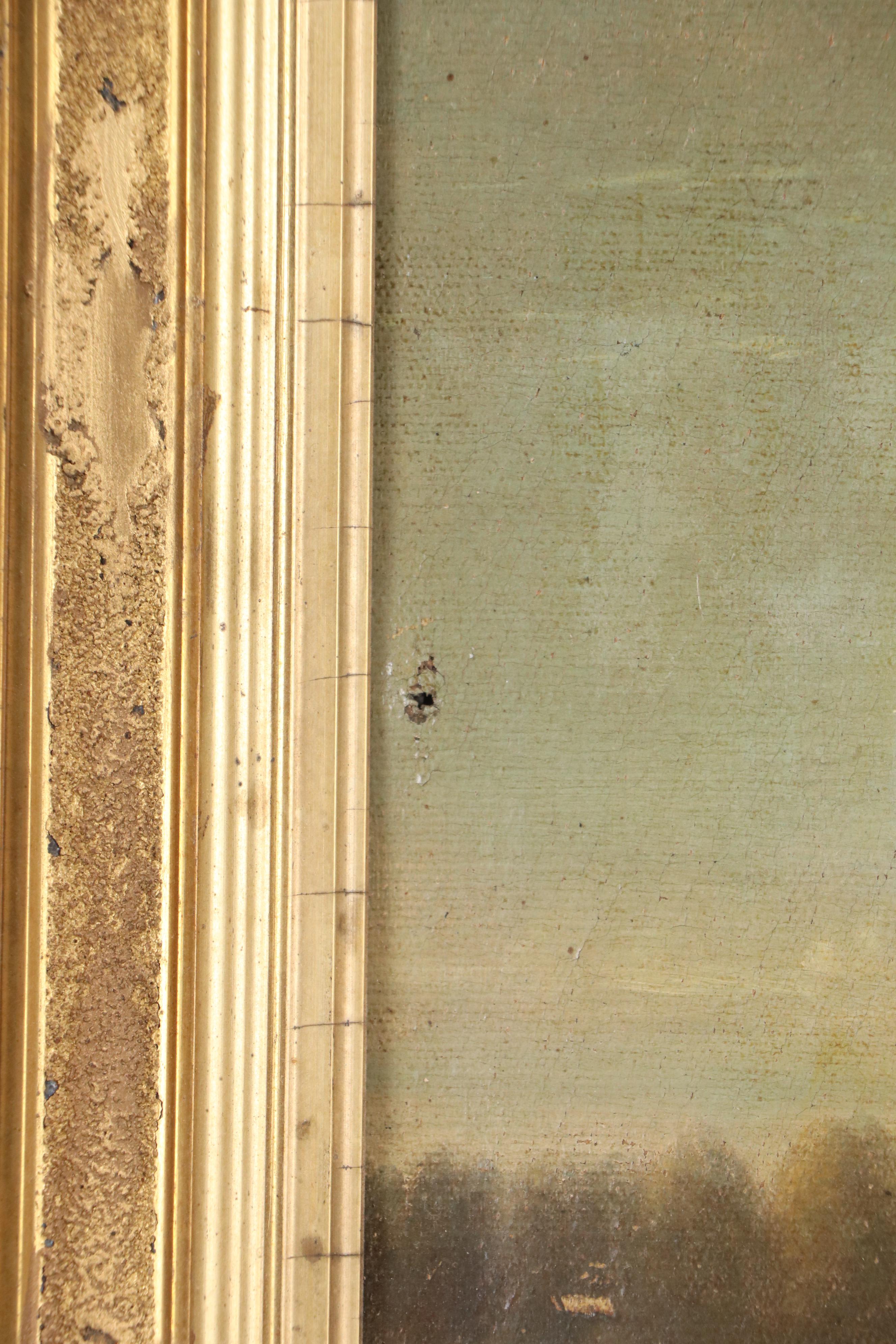 Continental School Oil Painting of Pastoral Riverside Landscape, Circa 1900