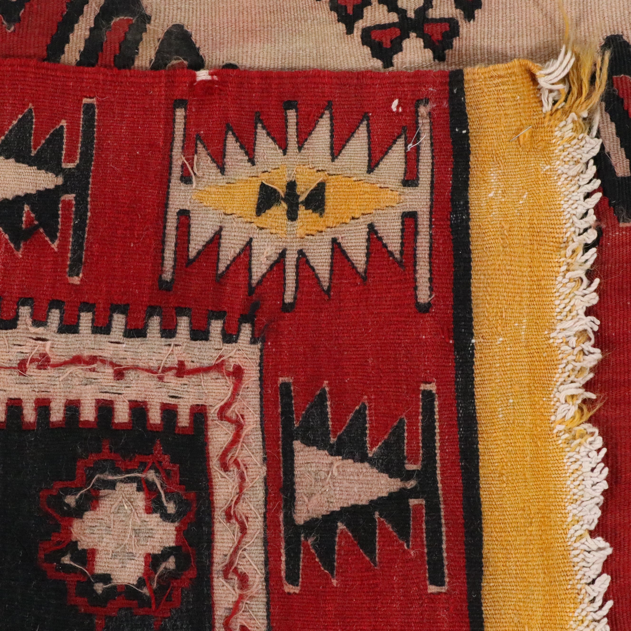 4' x 13'4 Handwoven Turkish Bergama Kilim Long Rug