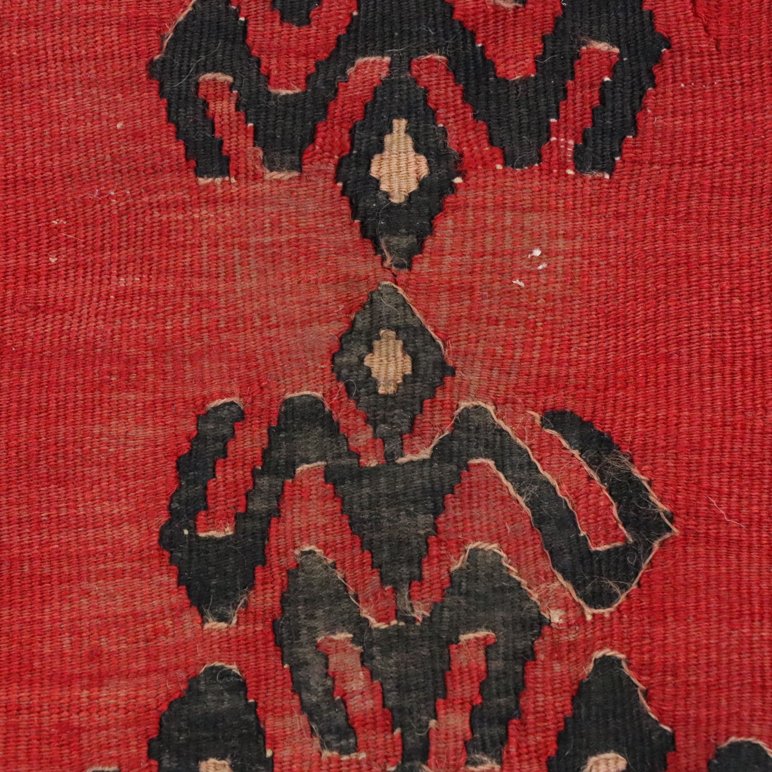 4' x 13'4 Handwoven Turkish Bergama Kilim Long Rug