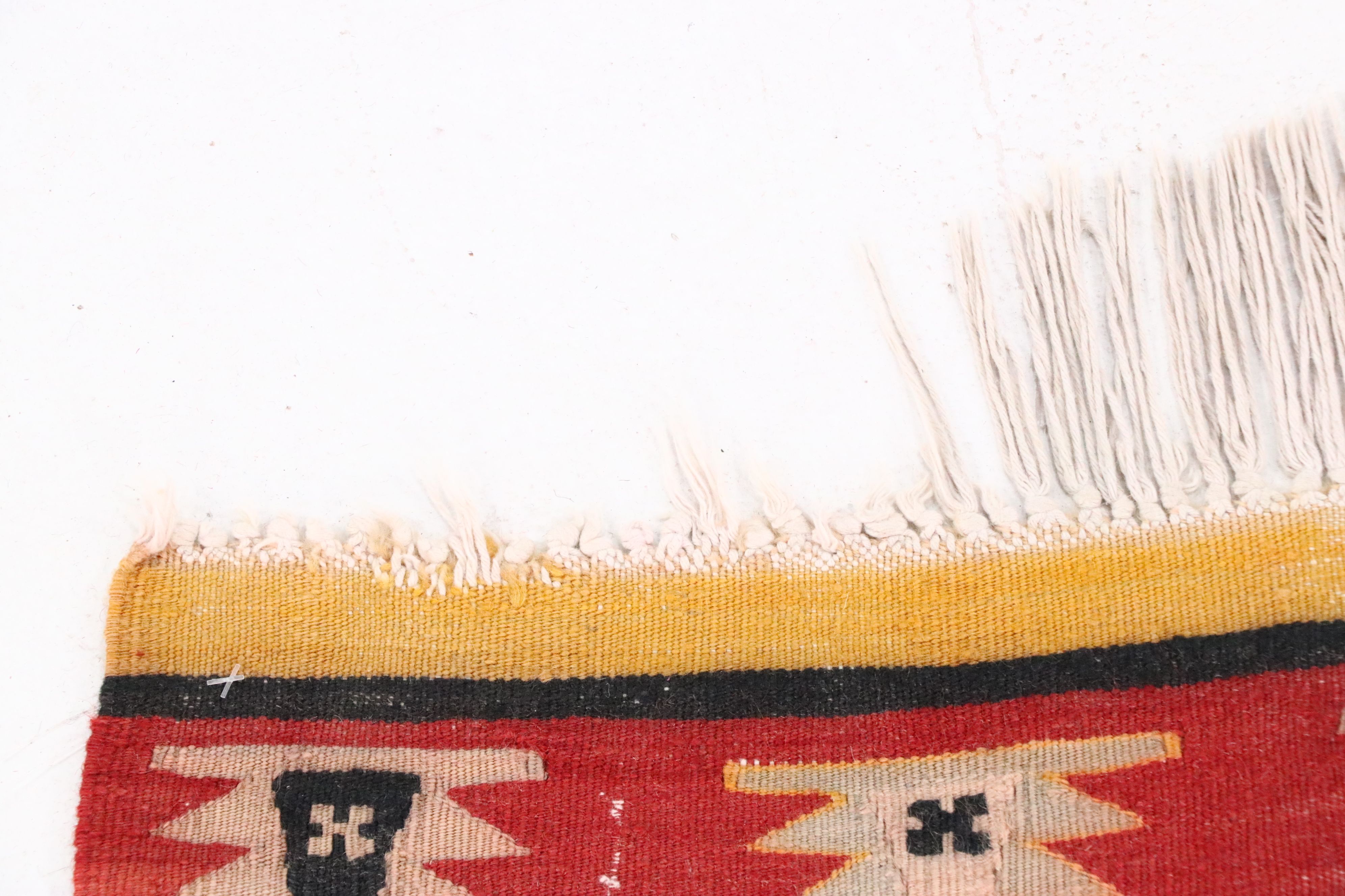 4' x 13'4 Handwoven Turkish Bergama Kilim Long Rug