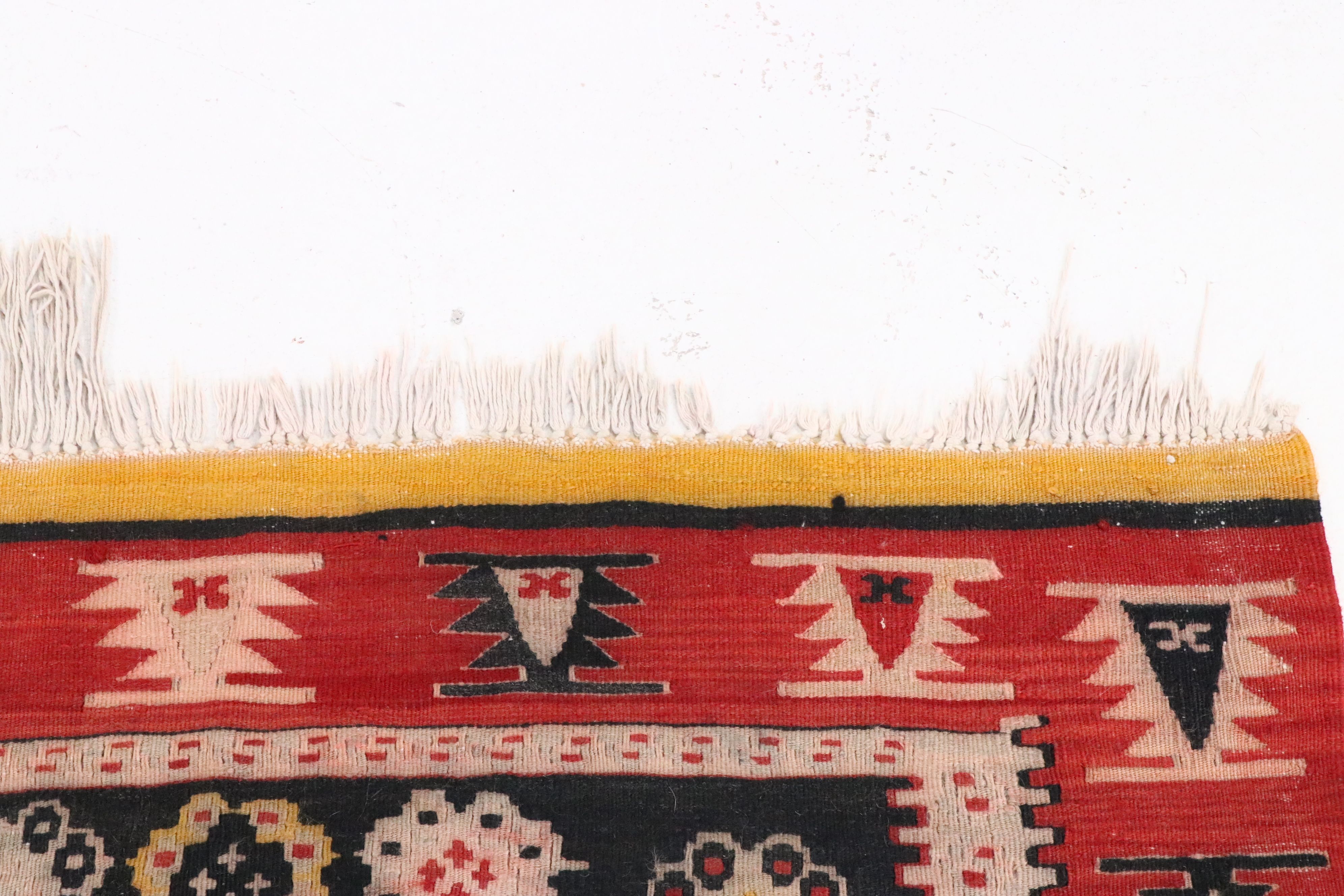 4' x 13'4 Handwoven Turkish Bergama Kilim Long Rug