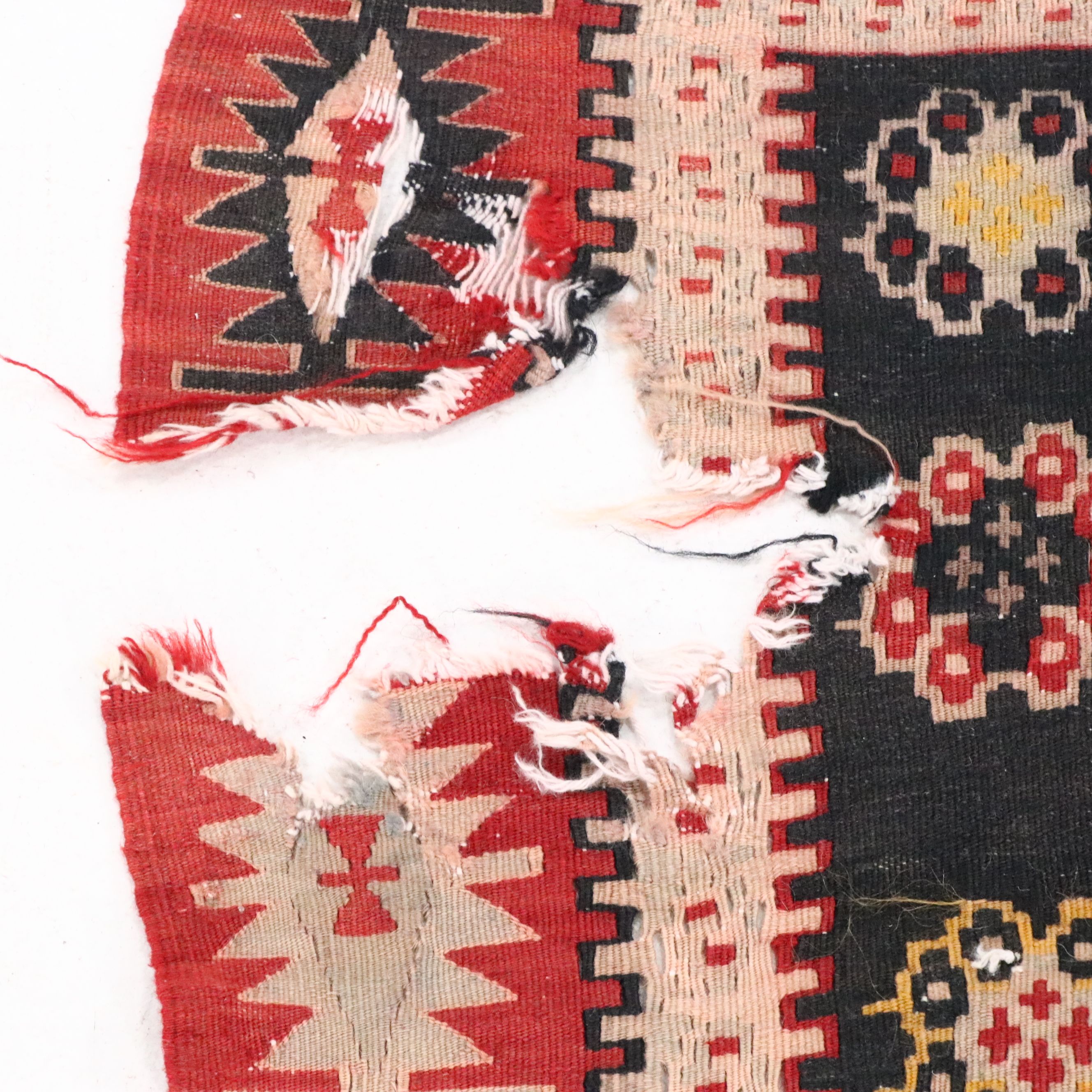 4' x 13'4 Handwoven Turkish Bergama Kilim Long Rug