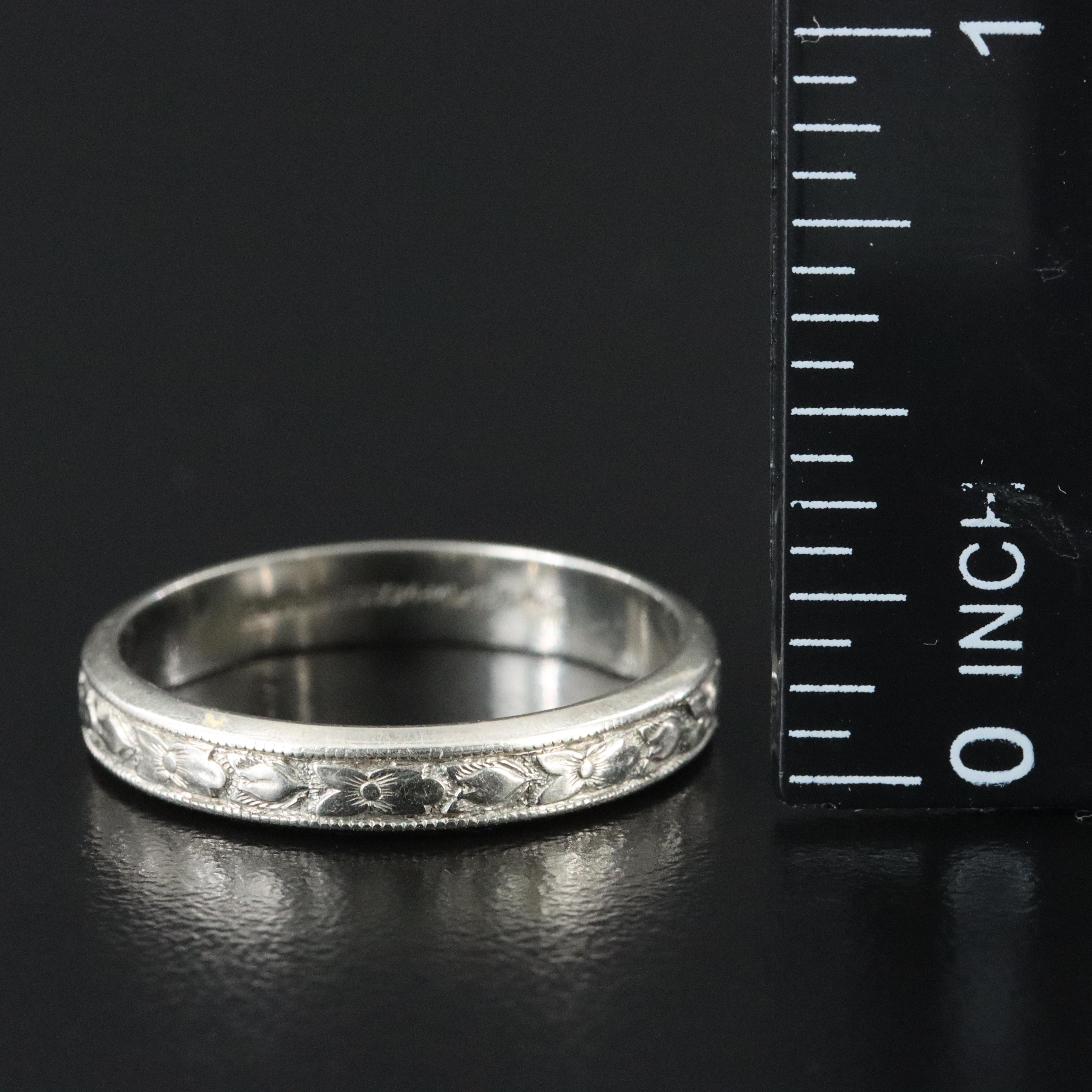 Vintage Michael Levy 18K Floral Band