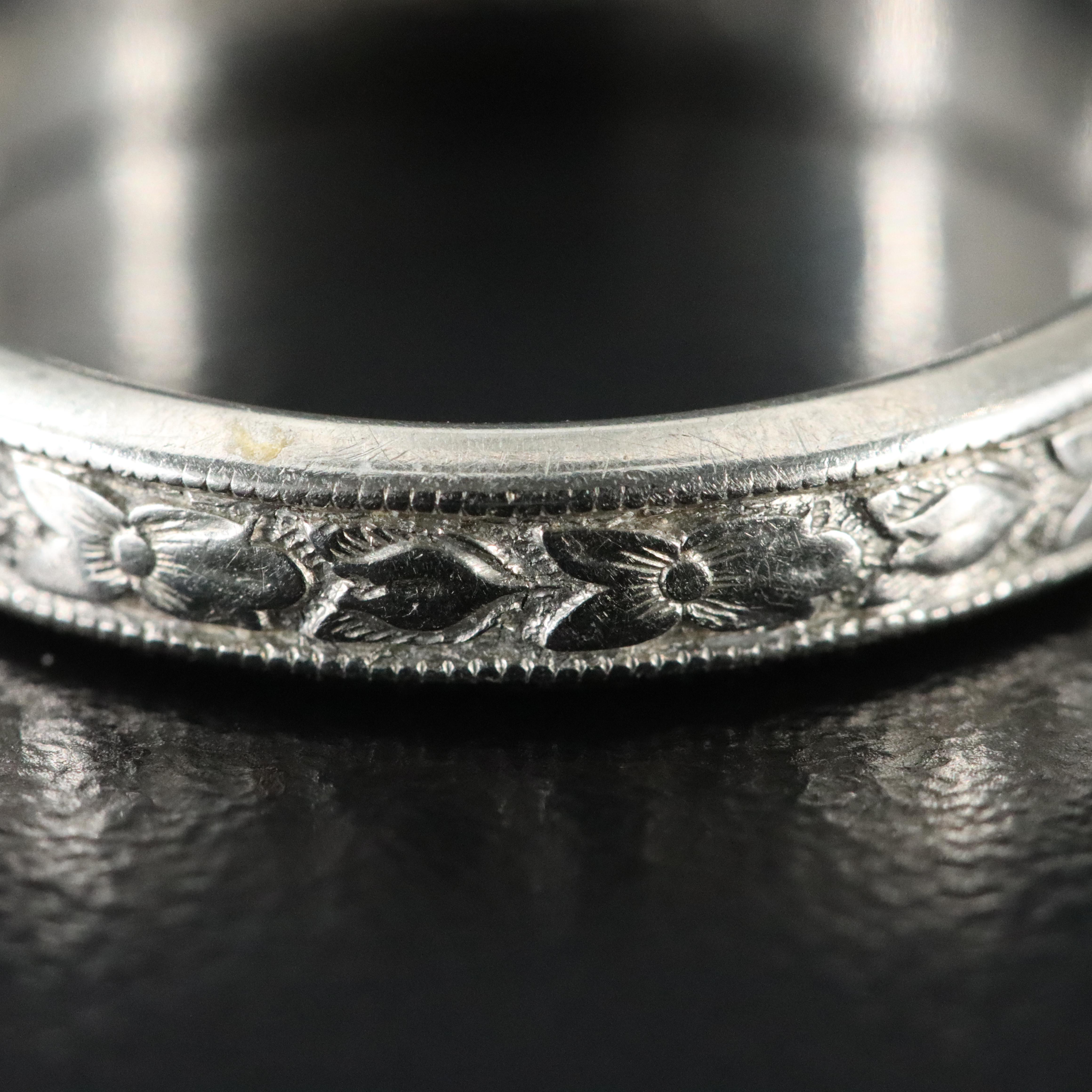 Vintage Michael Levy 18K Floral Band