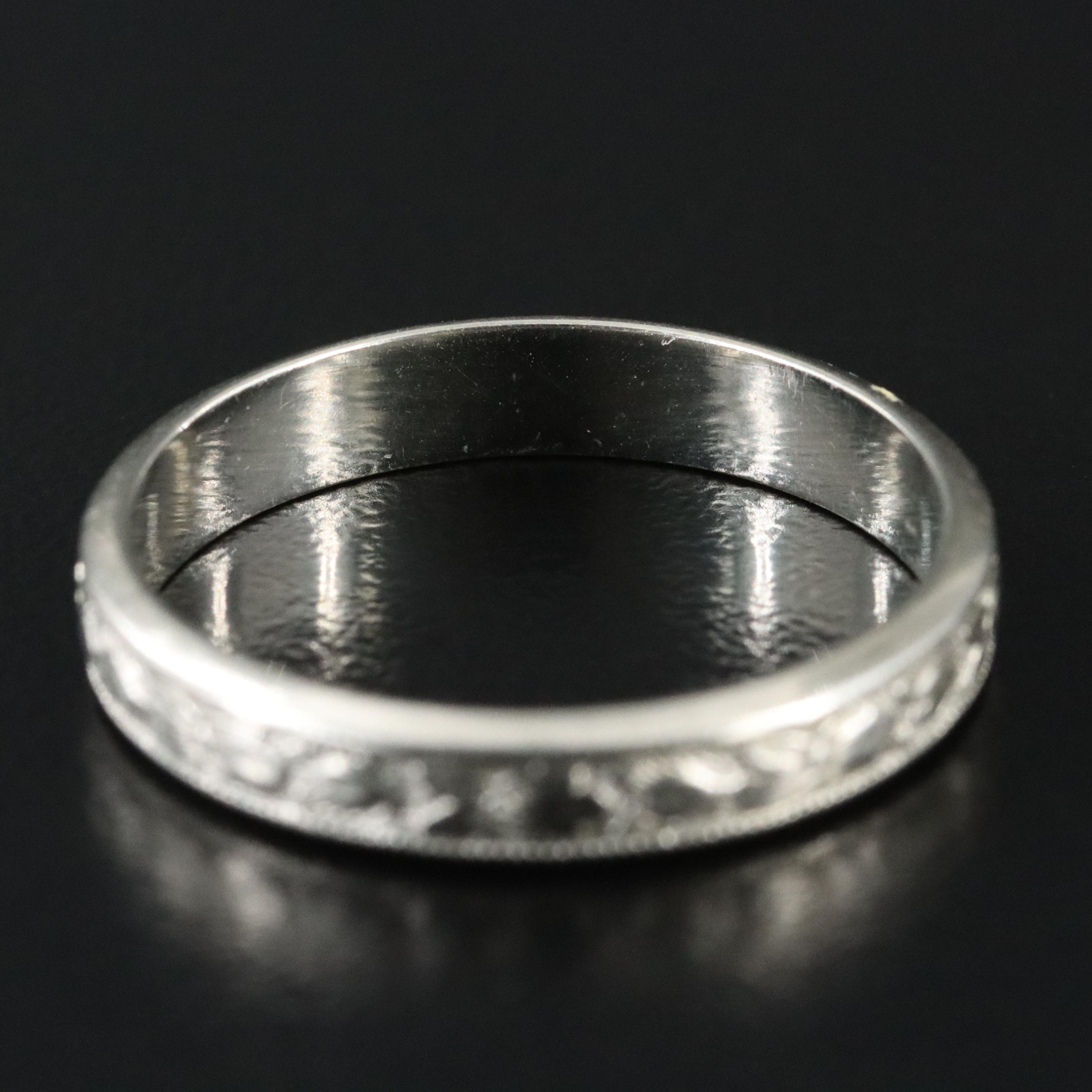 Vintage Michael Levy 18K Floral Band