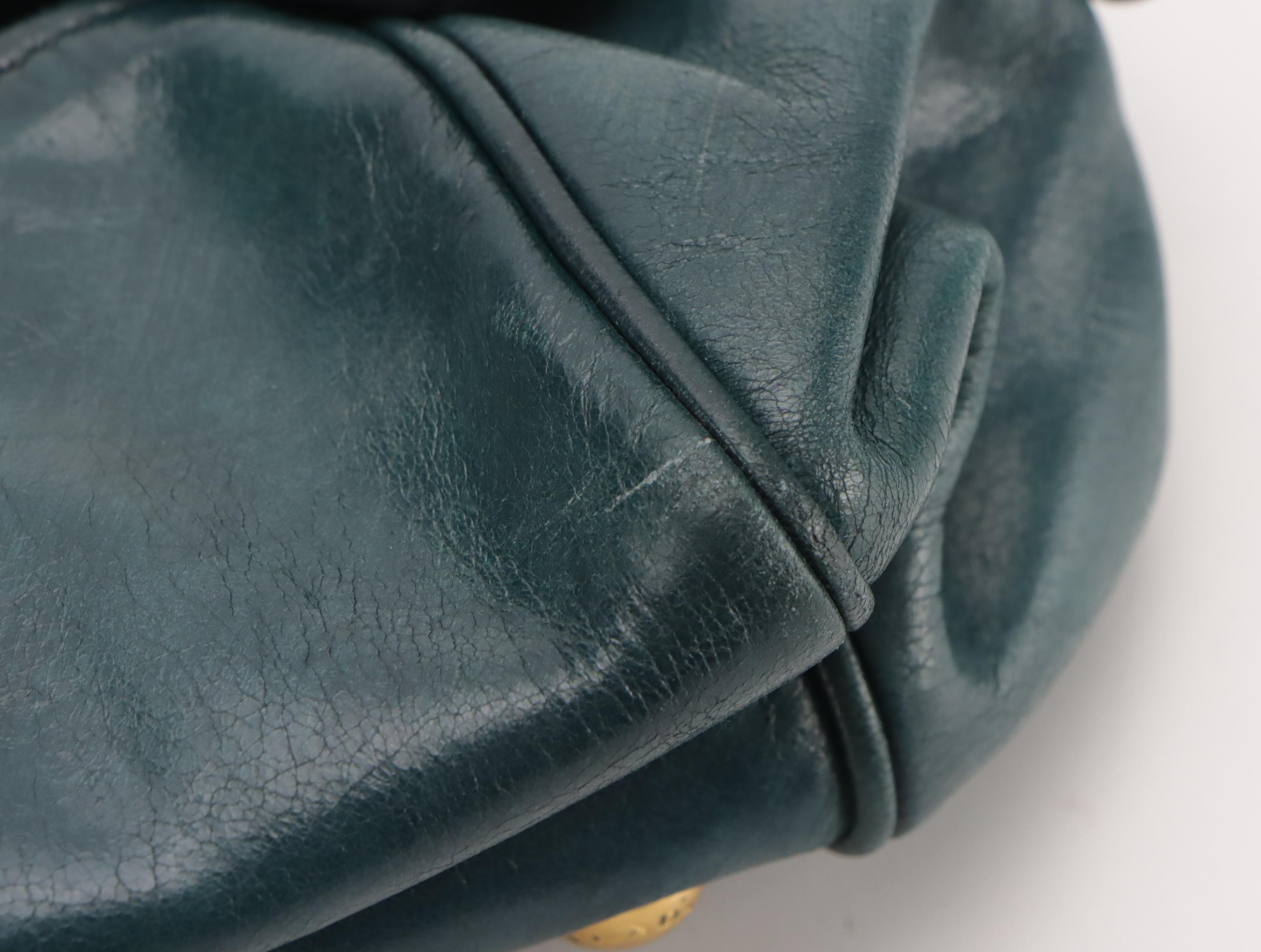 Prada Two-Way Satchel in Blue Vitello Shine Calfskin Leather