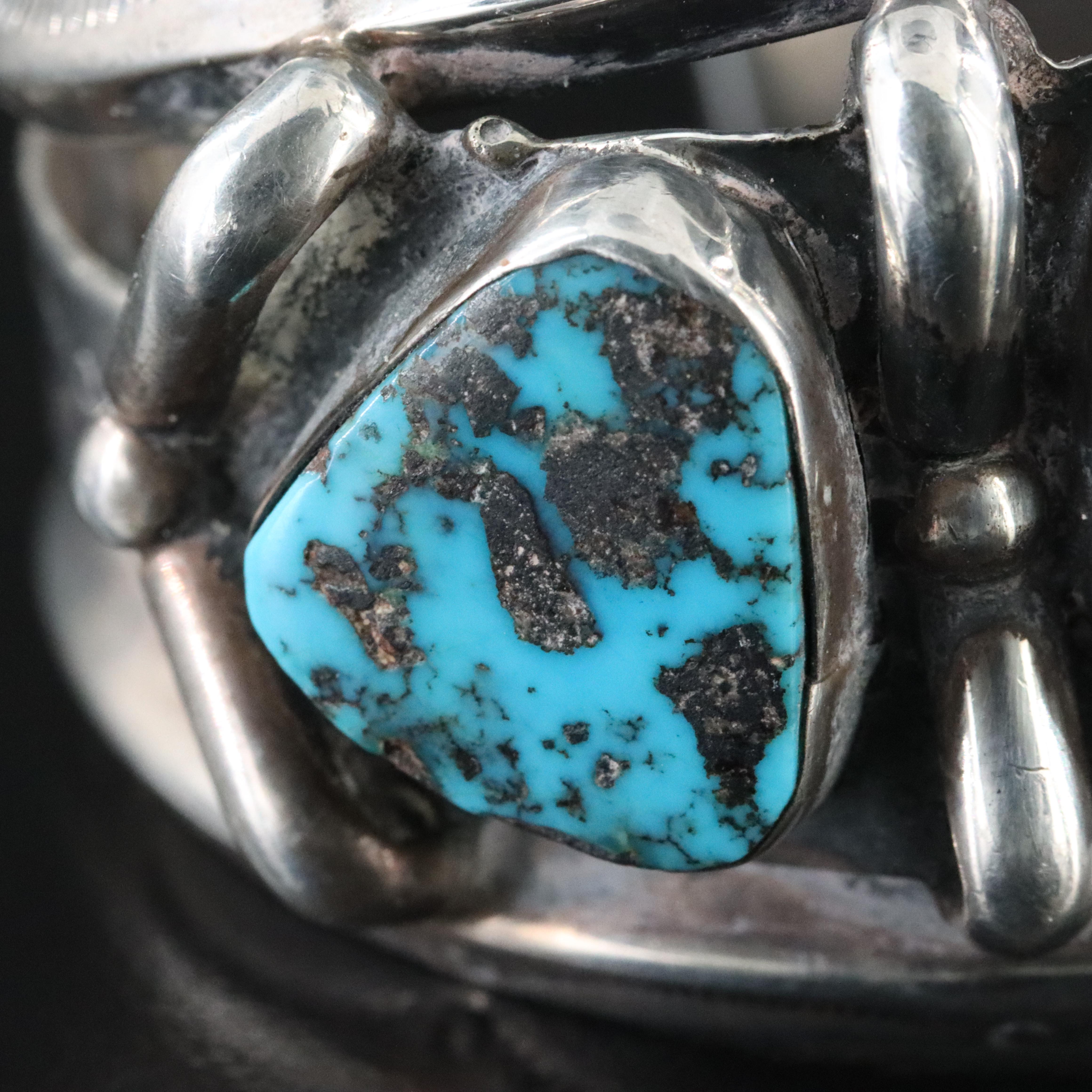 Southwestern Sterling Turquoise Cuff Bracelet