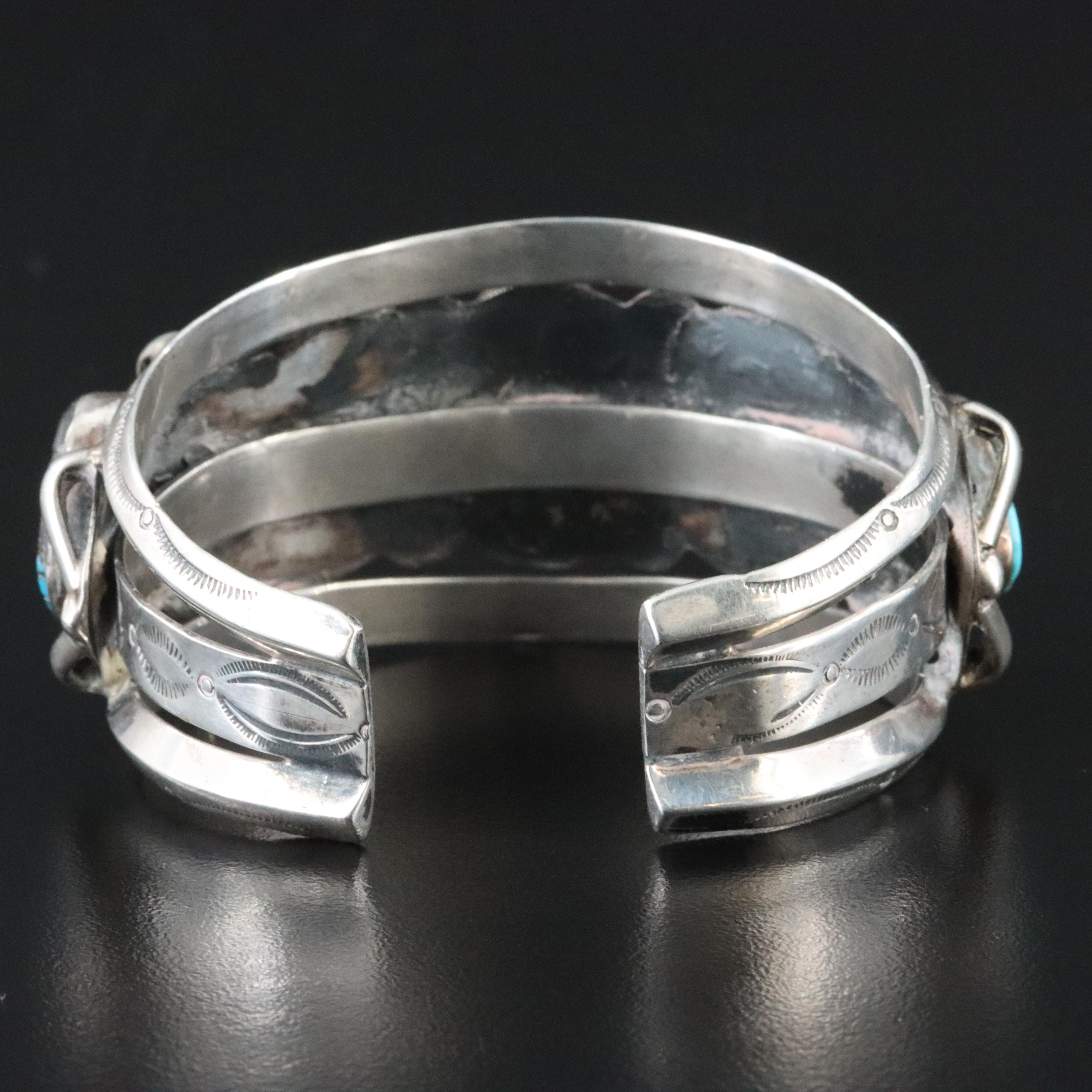 Southwestern Sterling Turquoise Cuff Bracelet