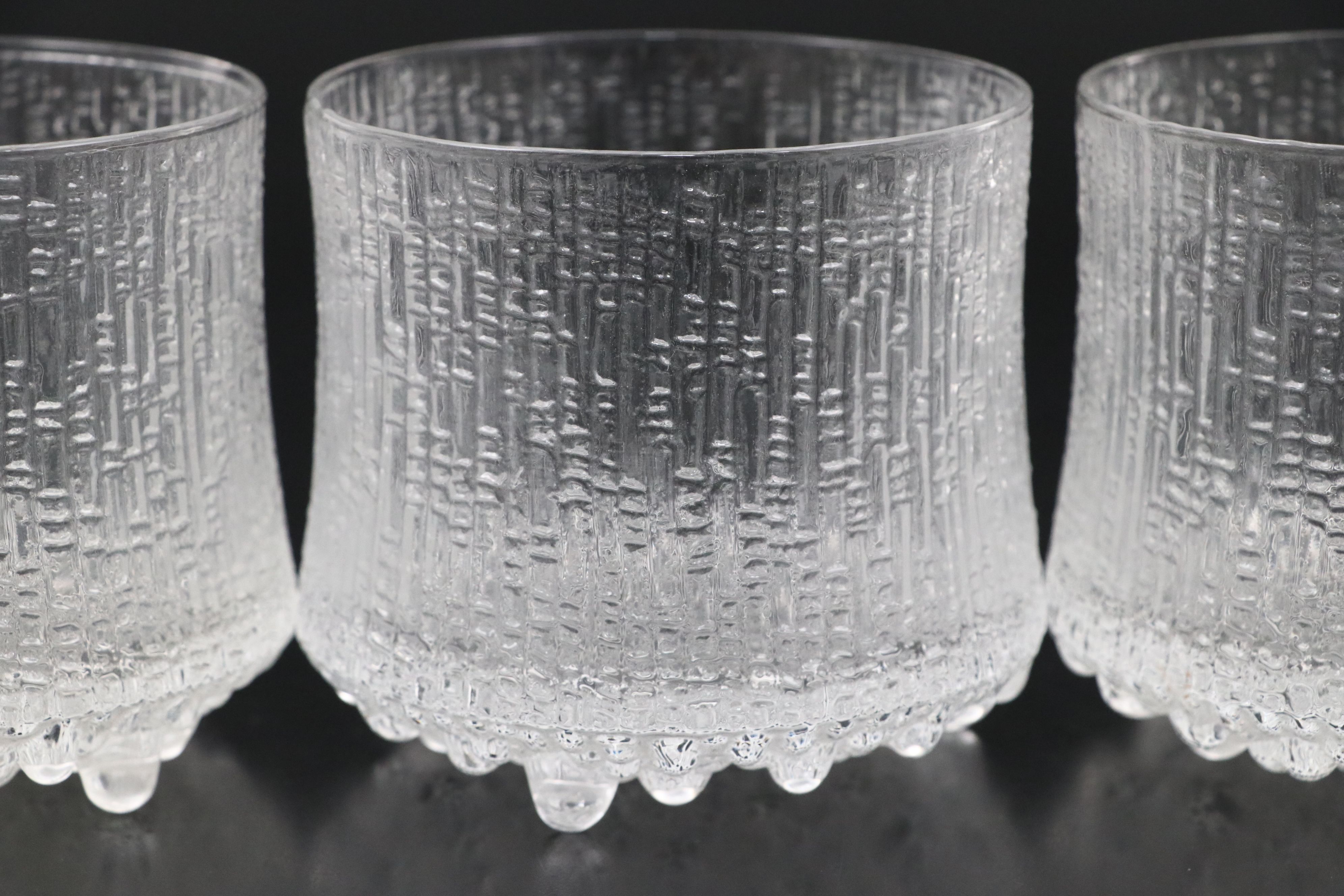 Iittala "Ultima Thule" Textured Glass Carafe and Cocktail Glasses