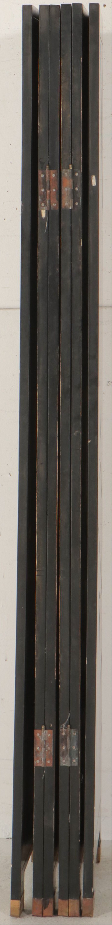 72" Chinese Six-Panel Room Divider with Carved and Painted Scenes