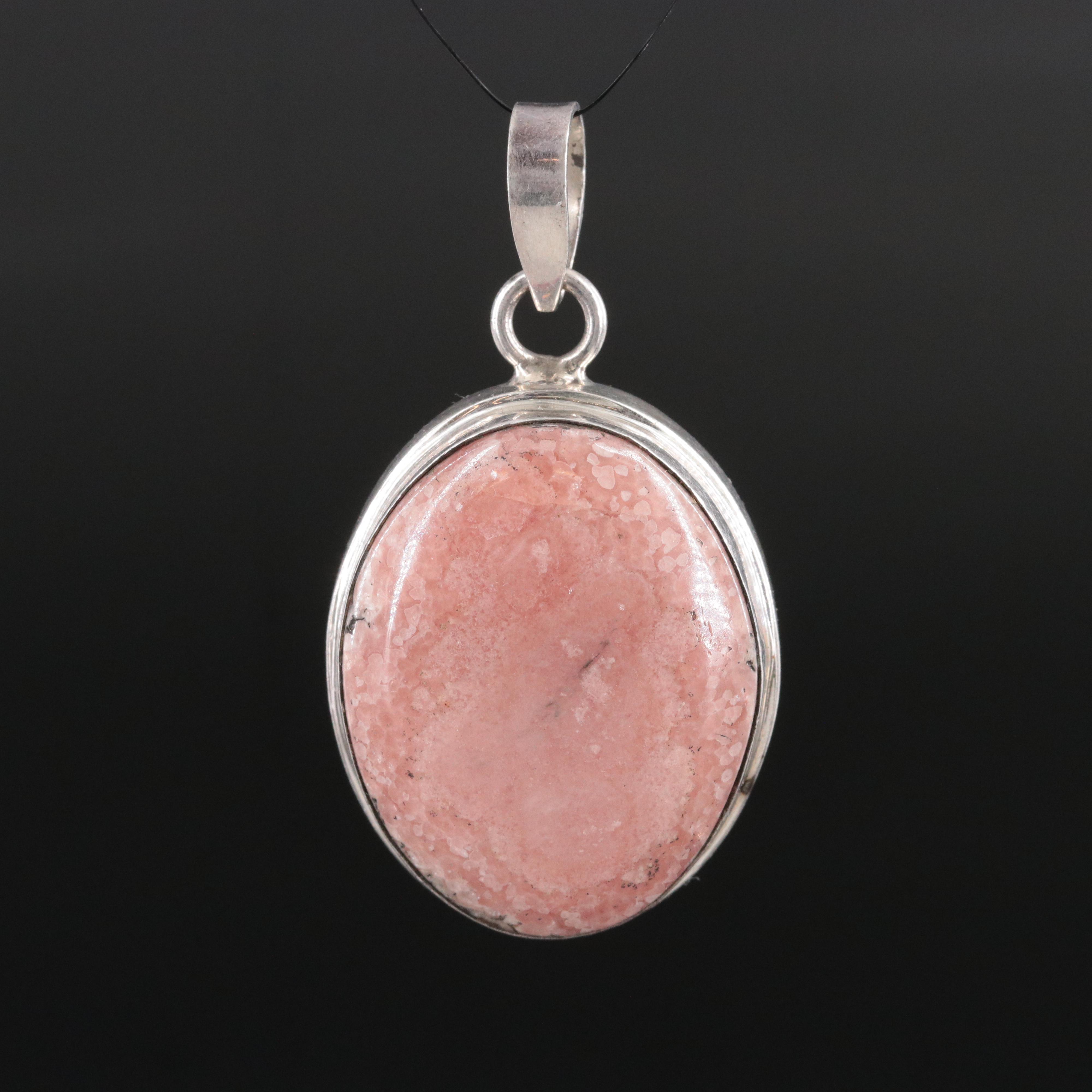 Sterling Rhodochrosite Pendant