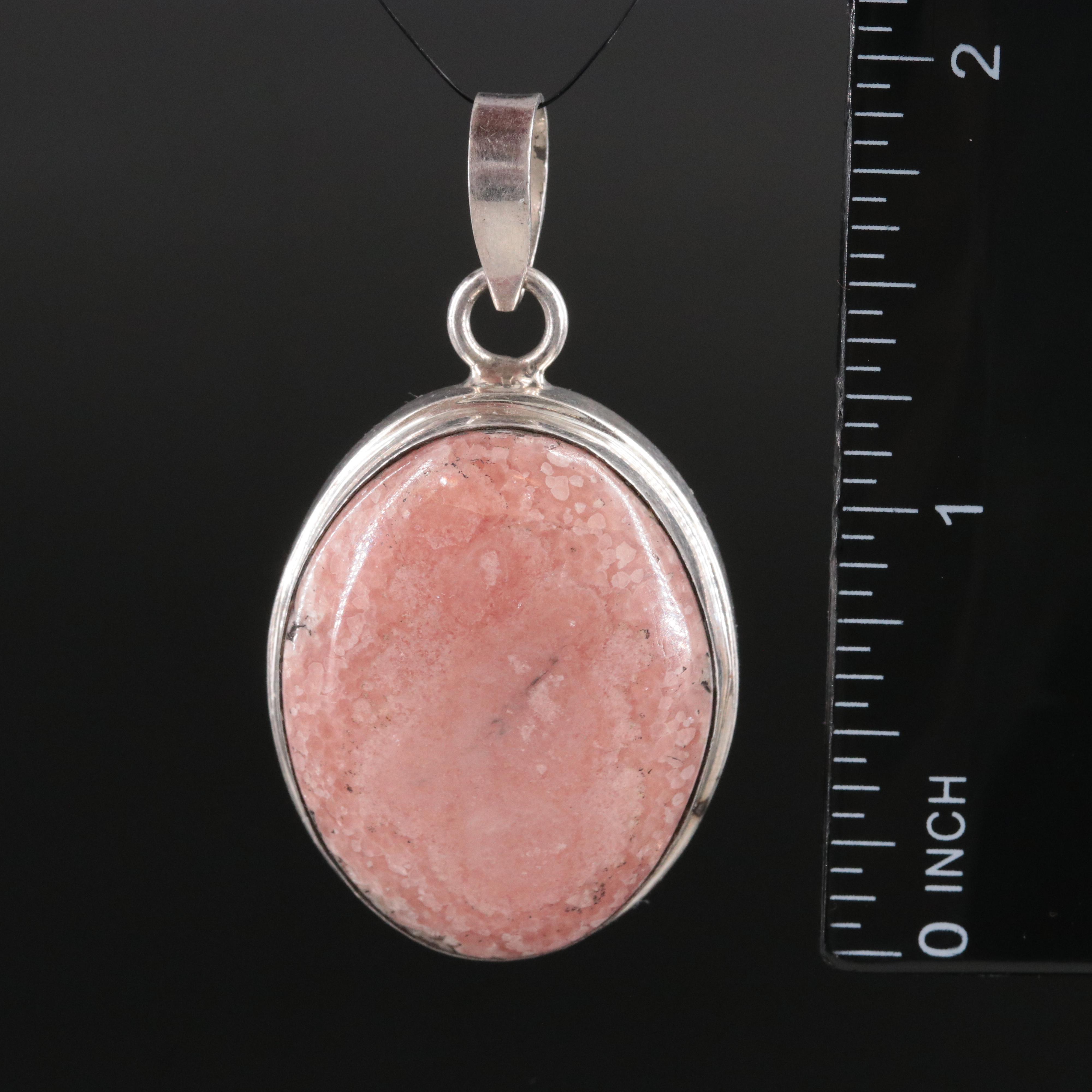 Sterling Rhodochrosite Pendant