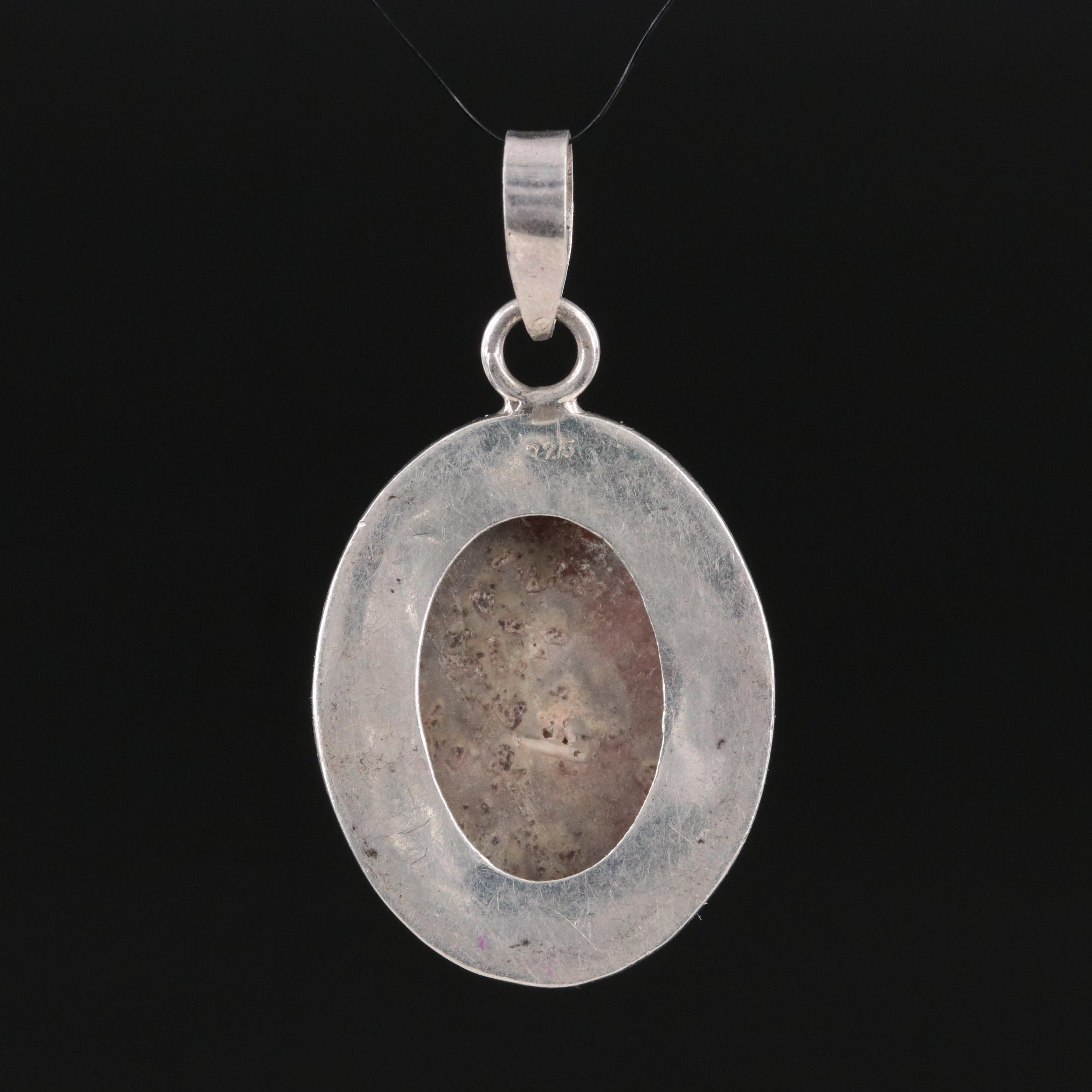 Sterling Rhodochrosite Pendant