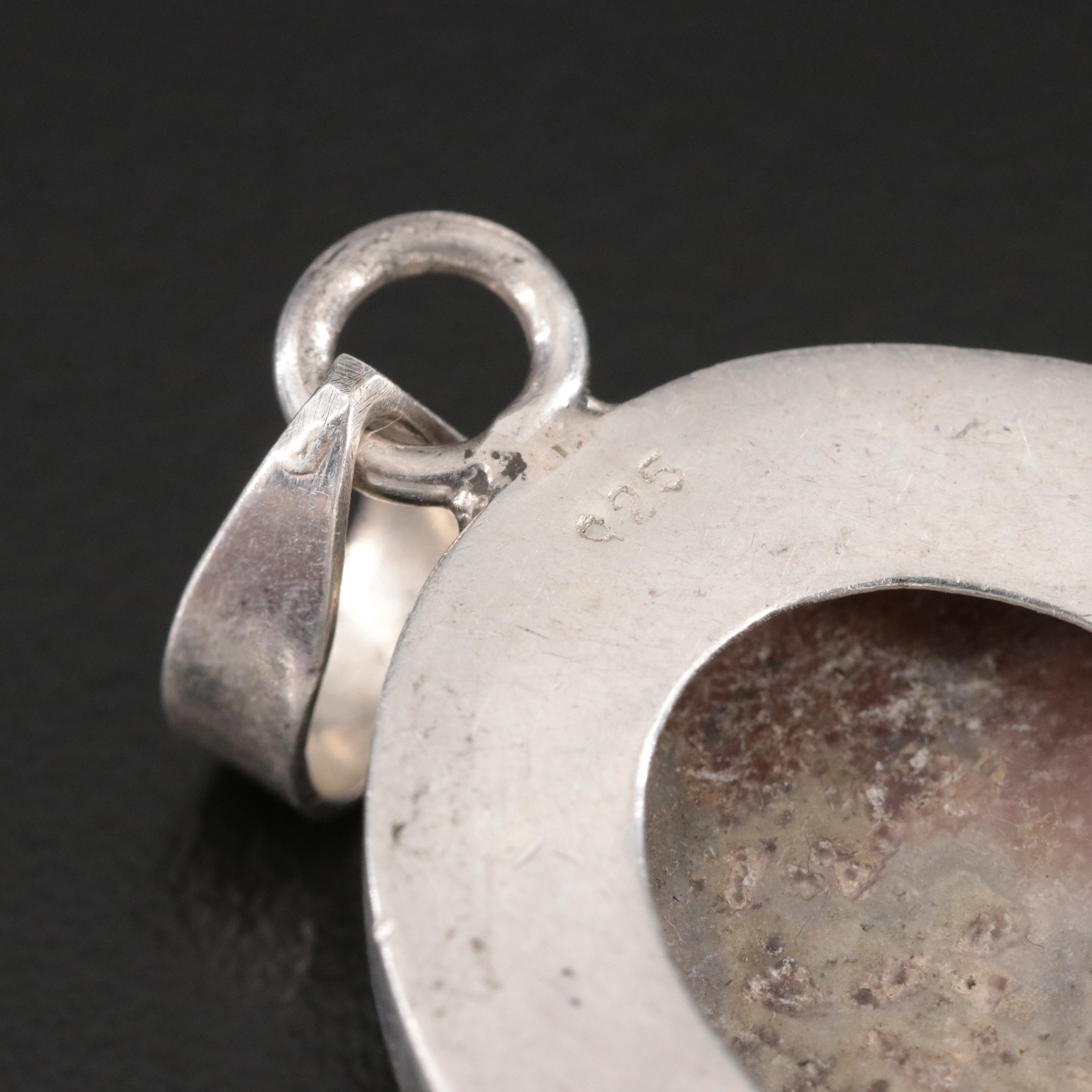 Sterling Rhodochrosite Pendant