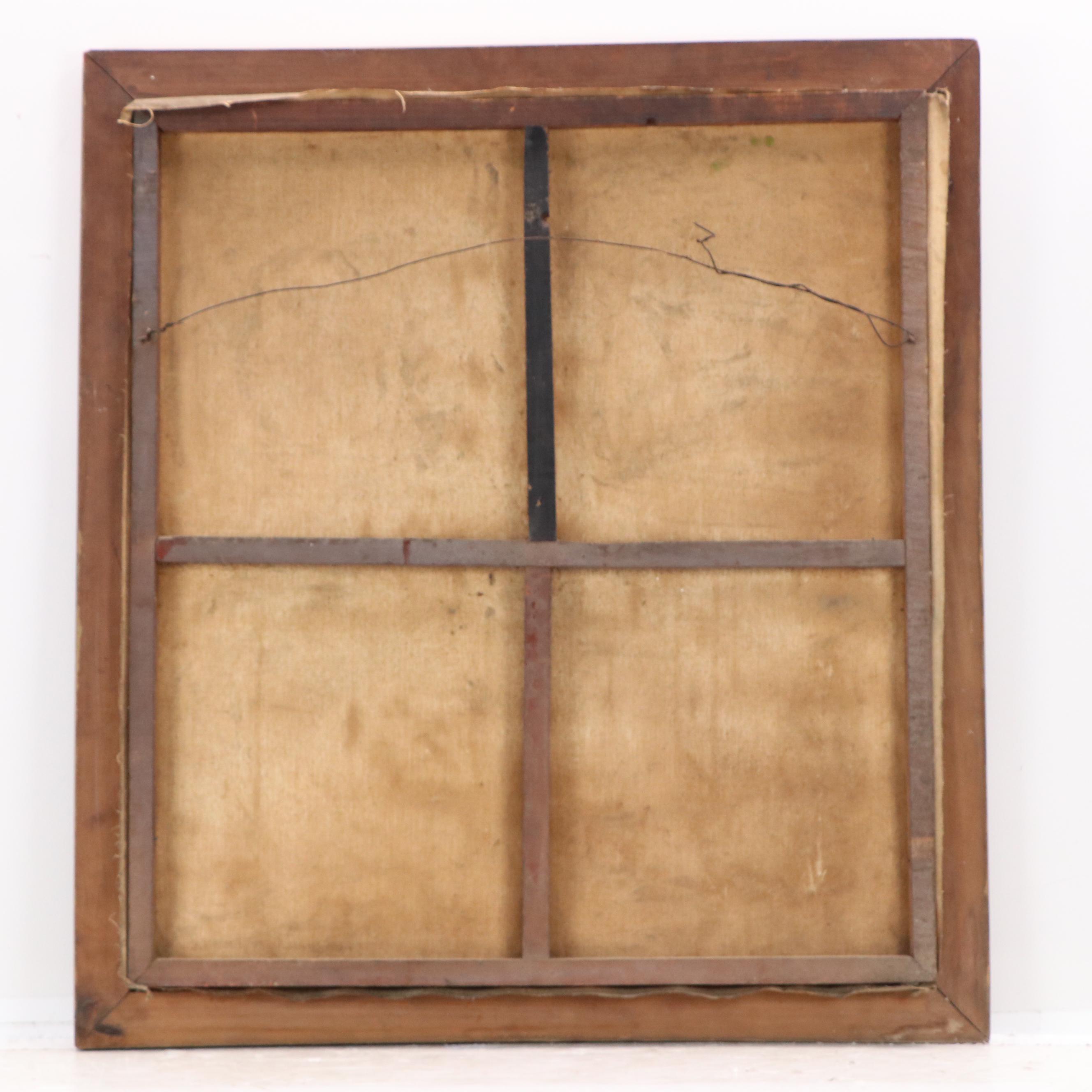 Oil Painting of Mountain Landscape with Lakeside Cabin