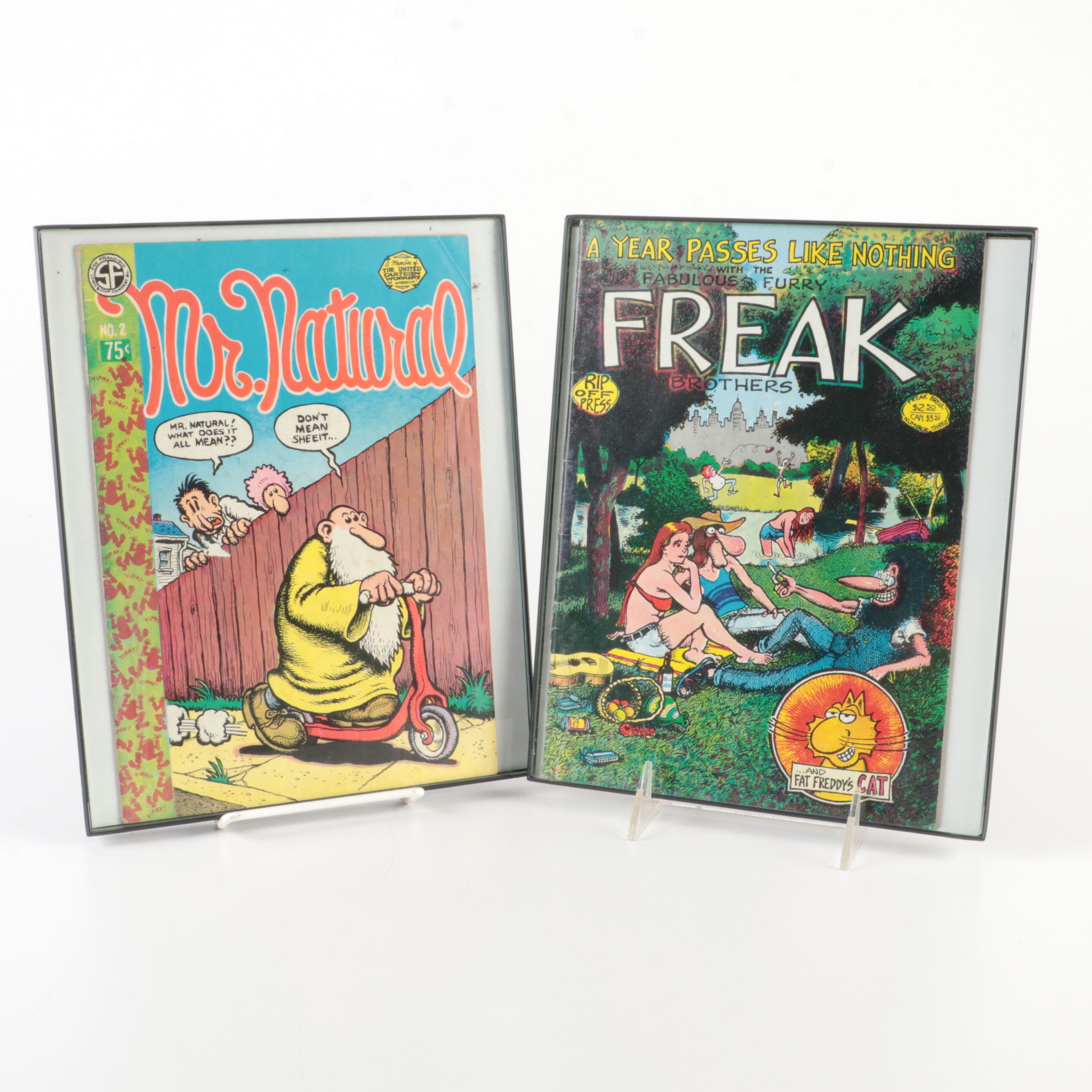 Two Underground Comic Books, "Mr. Natural" and "Fabulous Furry Freak Brothers"