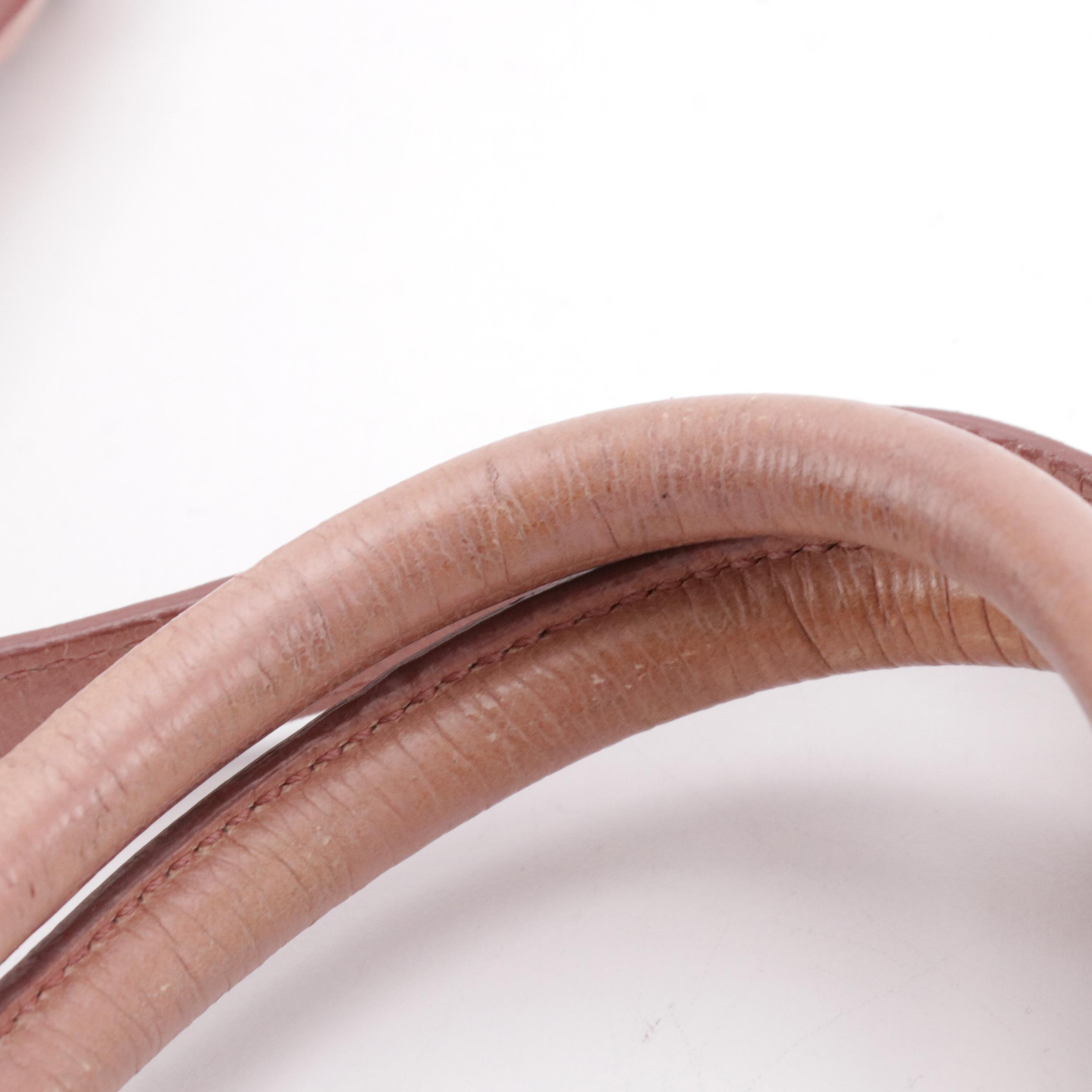 Miu Miu Middle Zip Two-Way Tote in Pink Crinkled Glossy Calfskin Leather