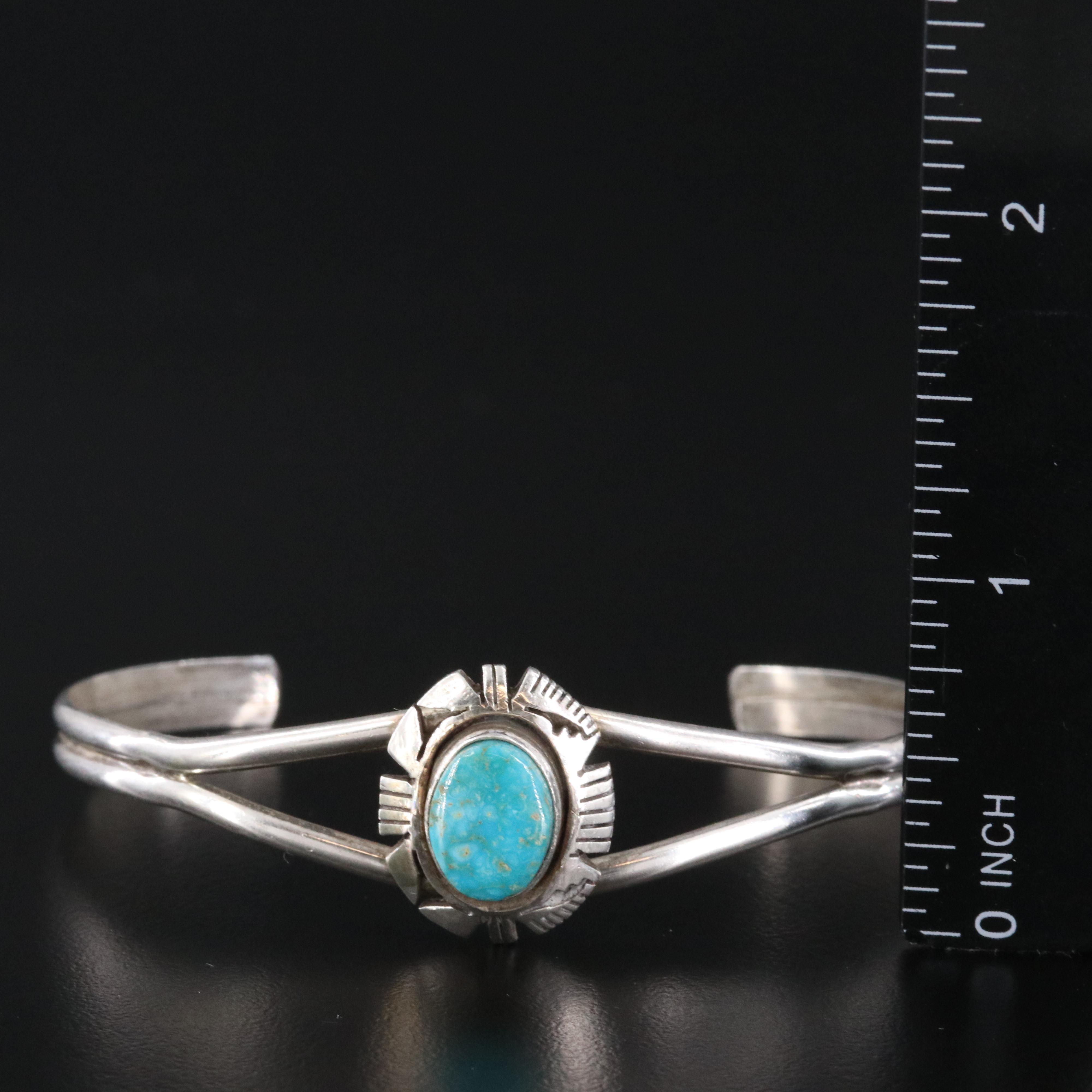 Southwestern Sterling Turquoise Cuff