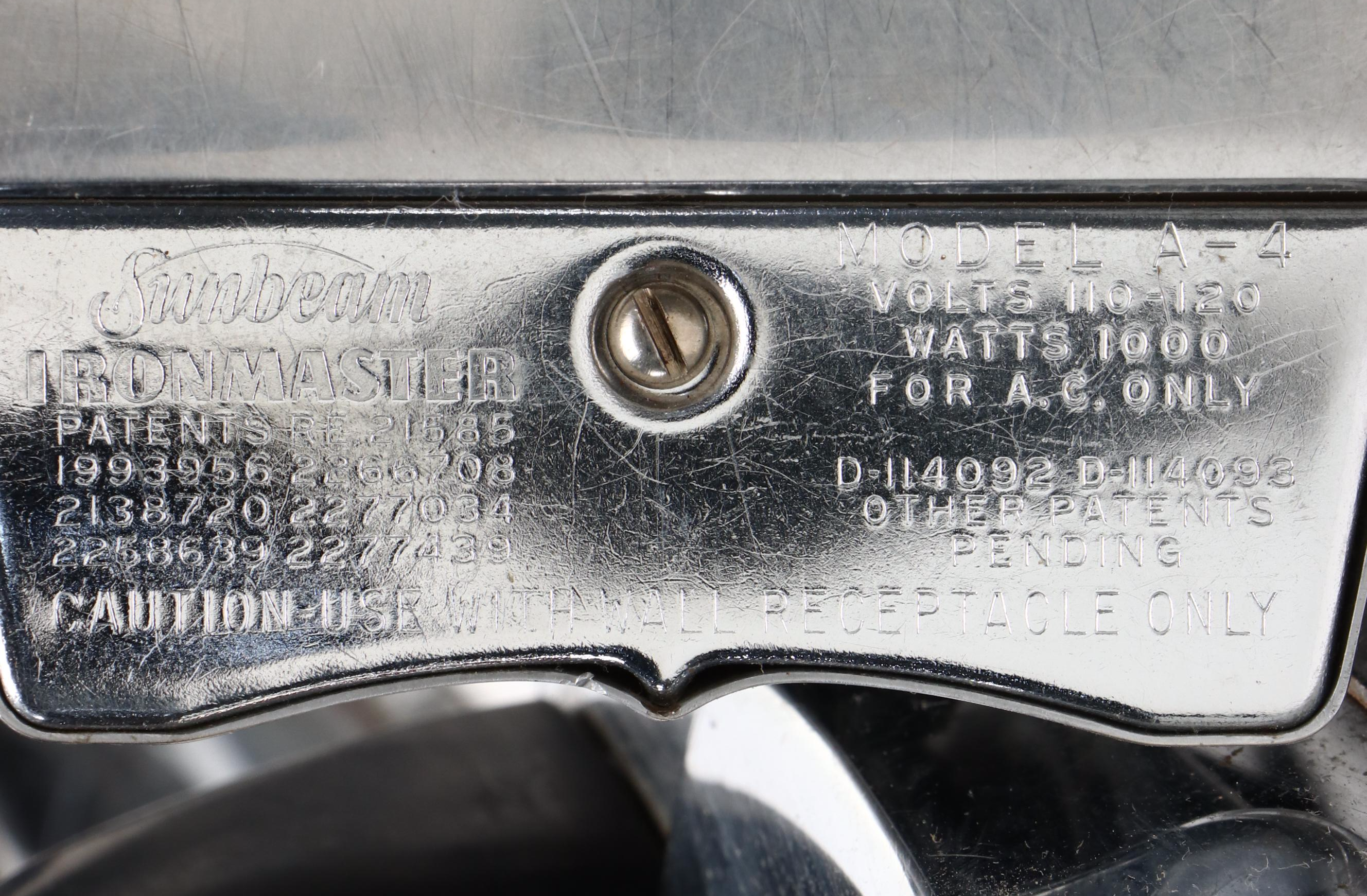 Kenmore, Sunbeam, and General Electric Clothes Irons