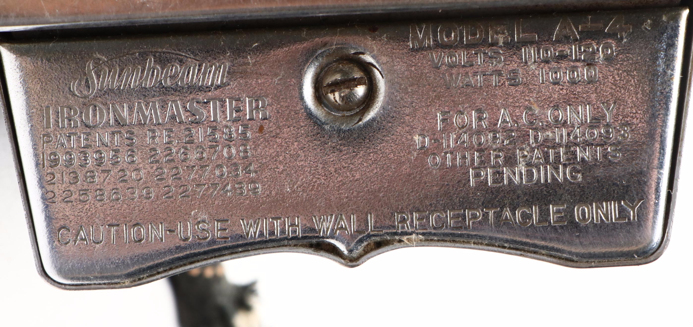 Kenmore, Sunbeam, and General Electric Clothes Irons