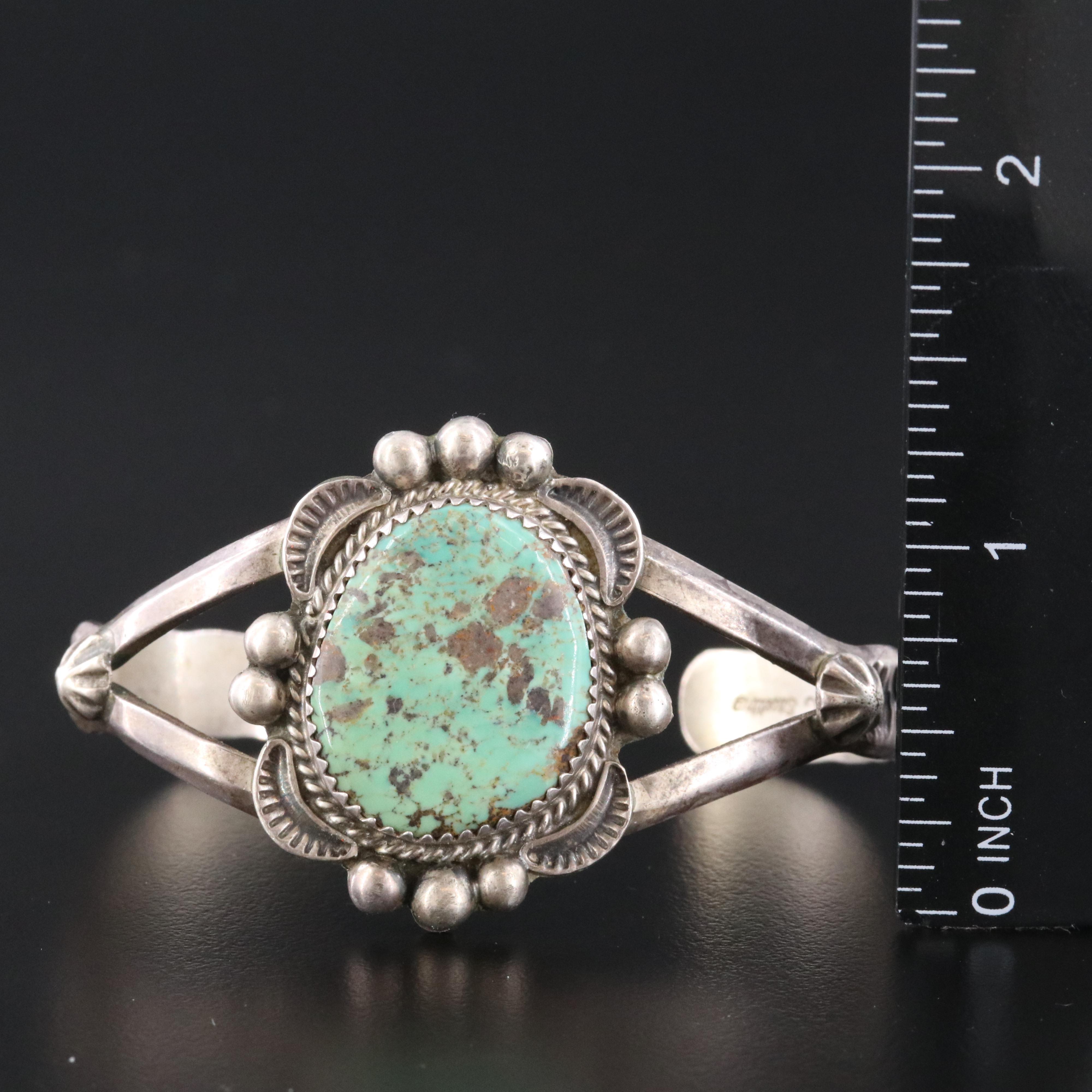 Albert & Jacqueline Cleveland Navajo Diné Sterling Turquoise Cuff