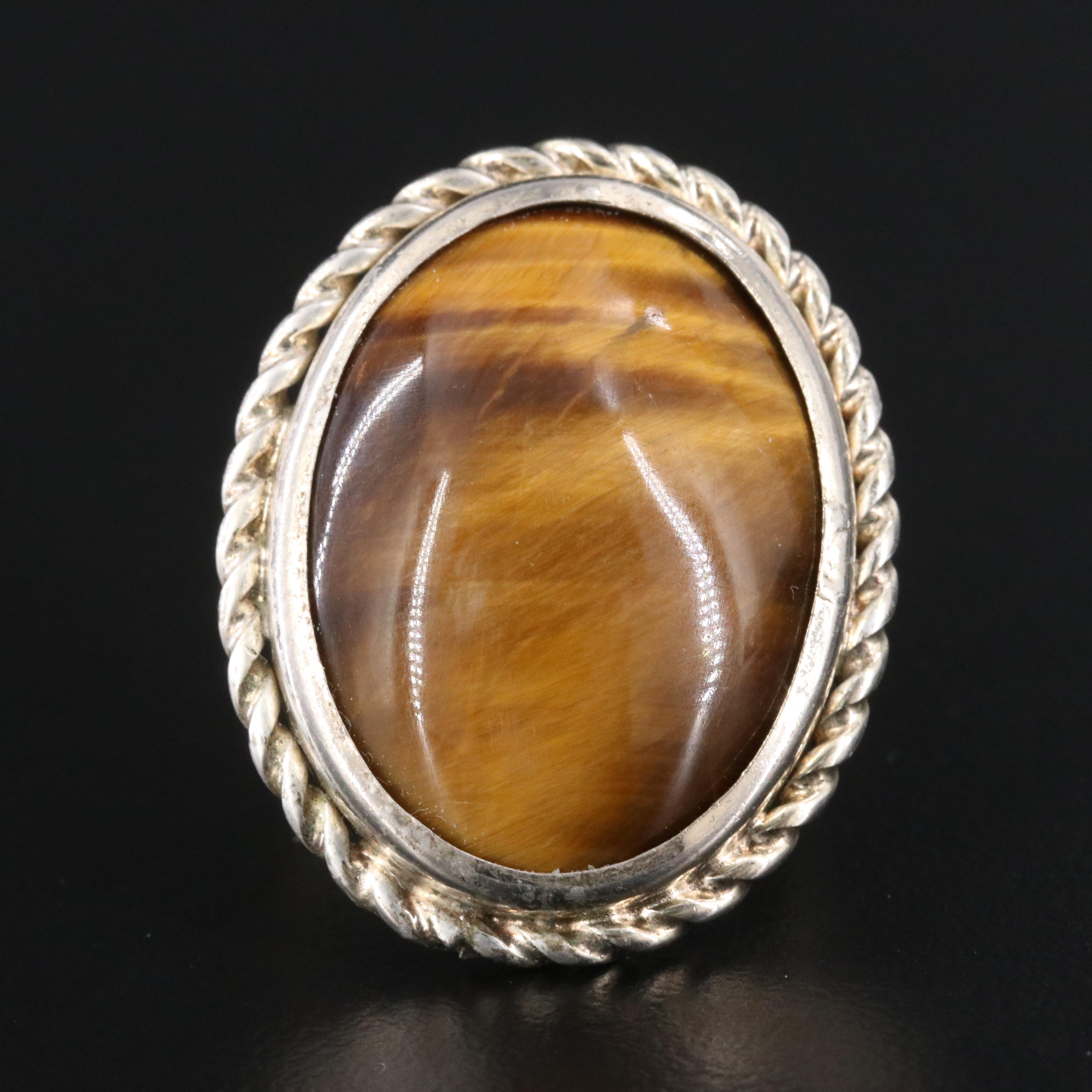 Sterling Tiger's Eye Ring