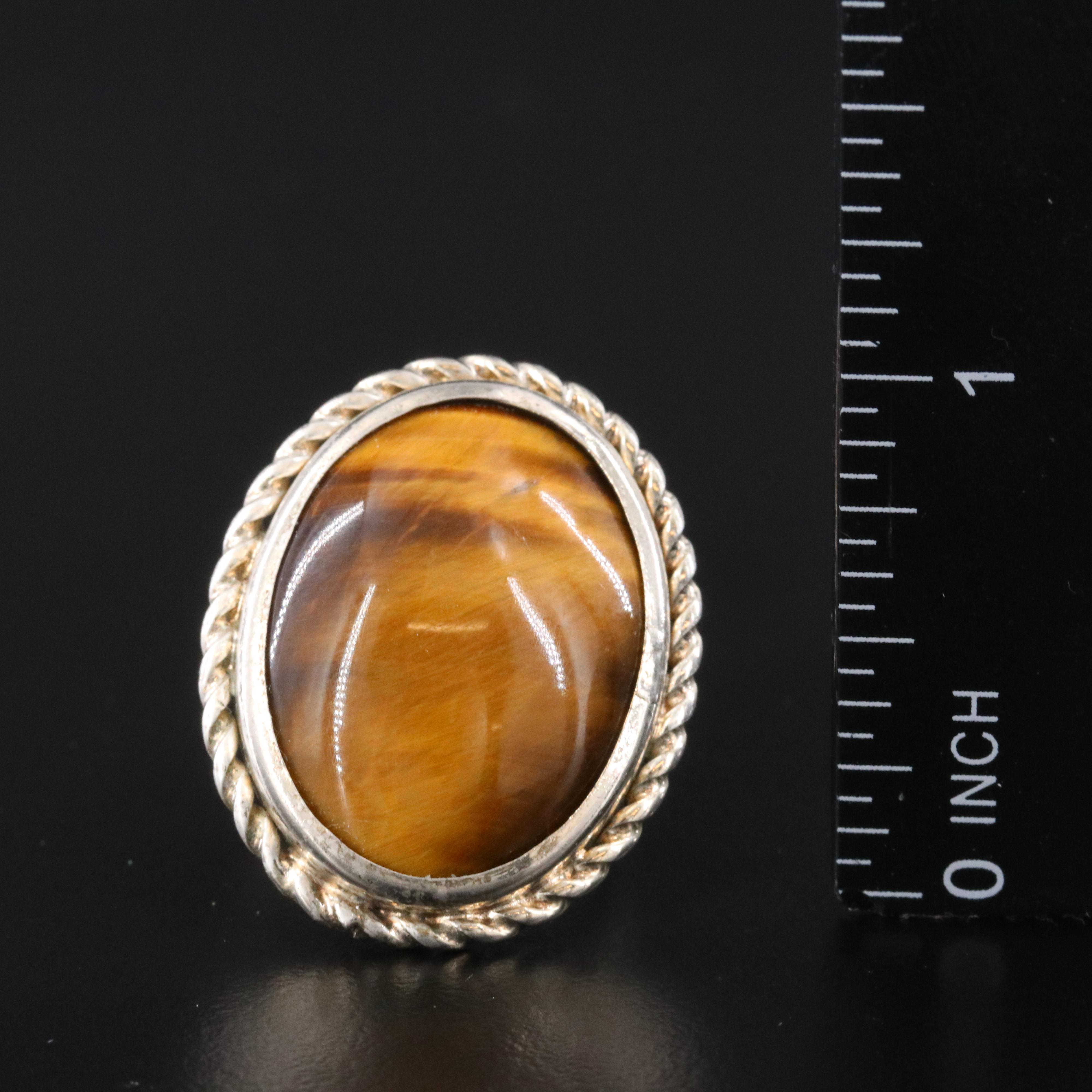 Sterling Tiger's Eye Ring