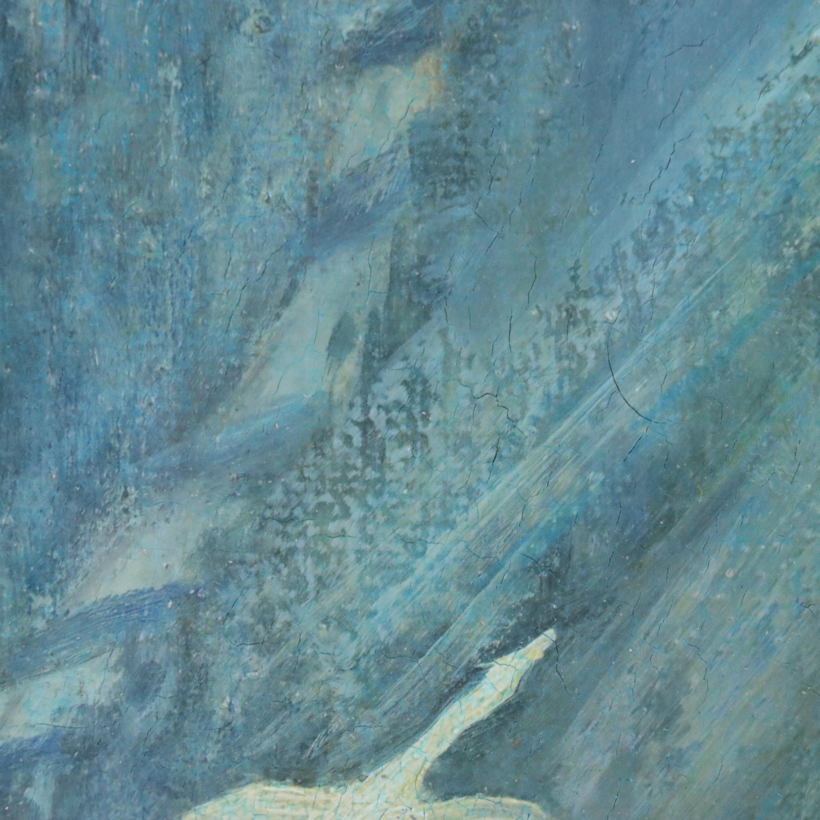 Attributed to Lawren Harris Oil Painting of Soaring Bird, Circa 1960