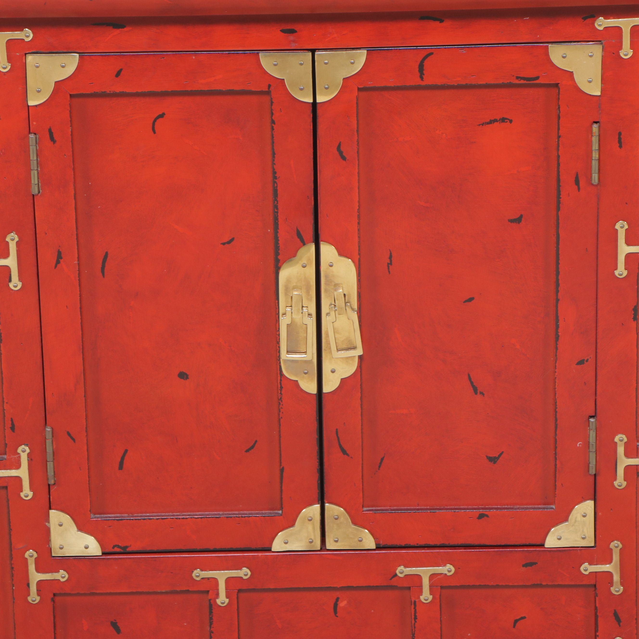 Chinese Cabinet with Brass Accents