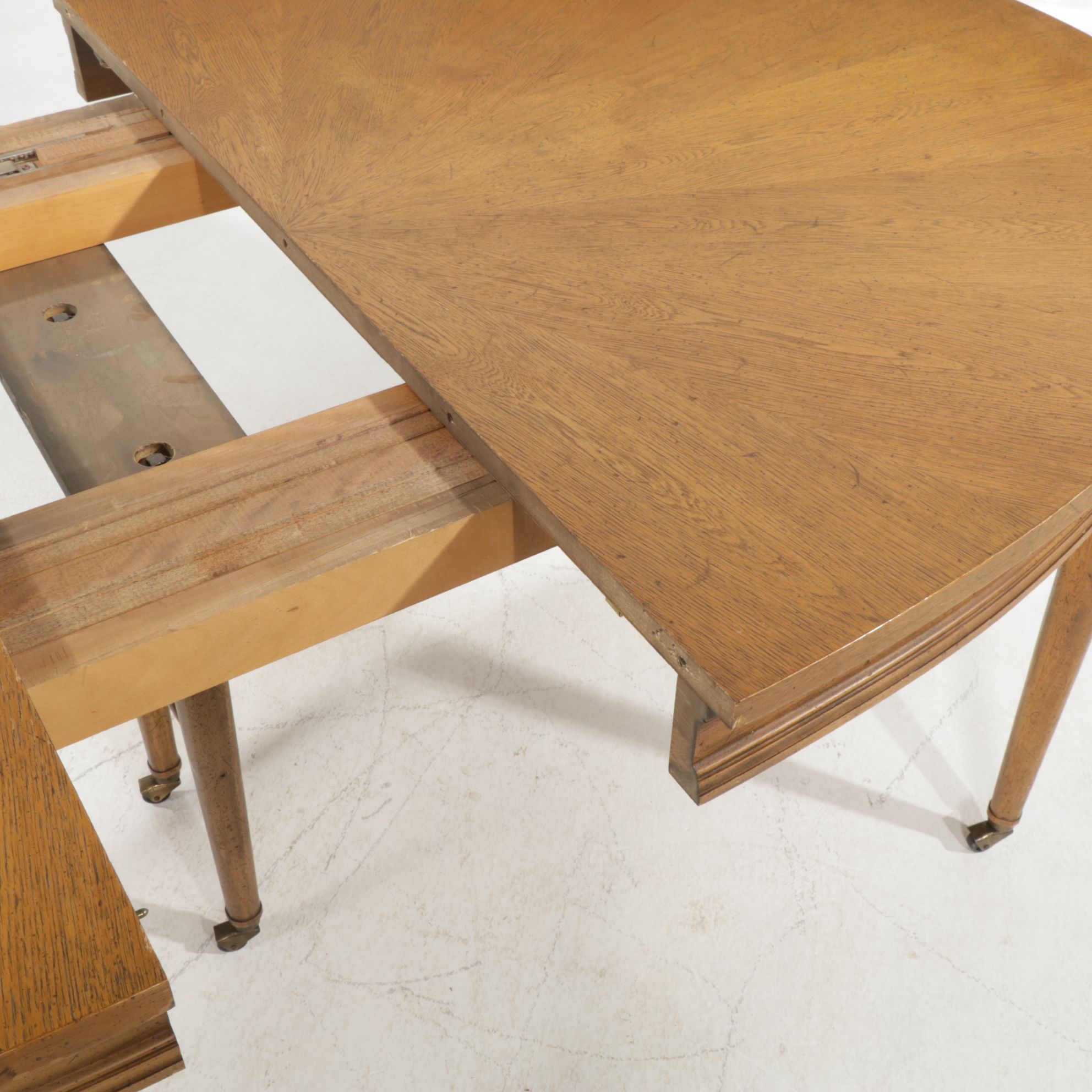 Oval Dining Table with Six Henredon Cane Back Chairs