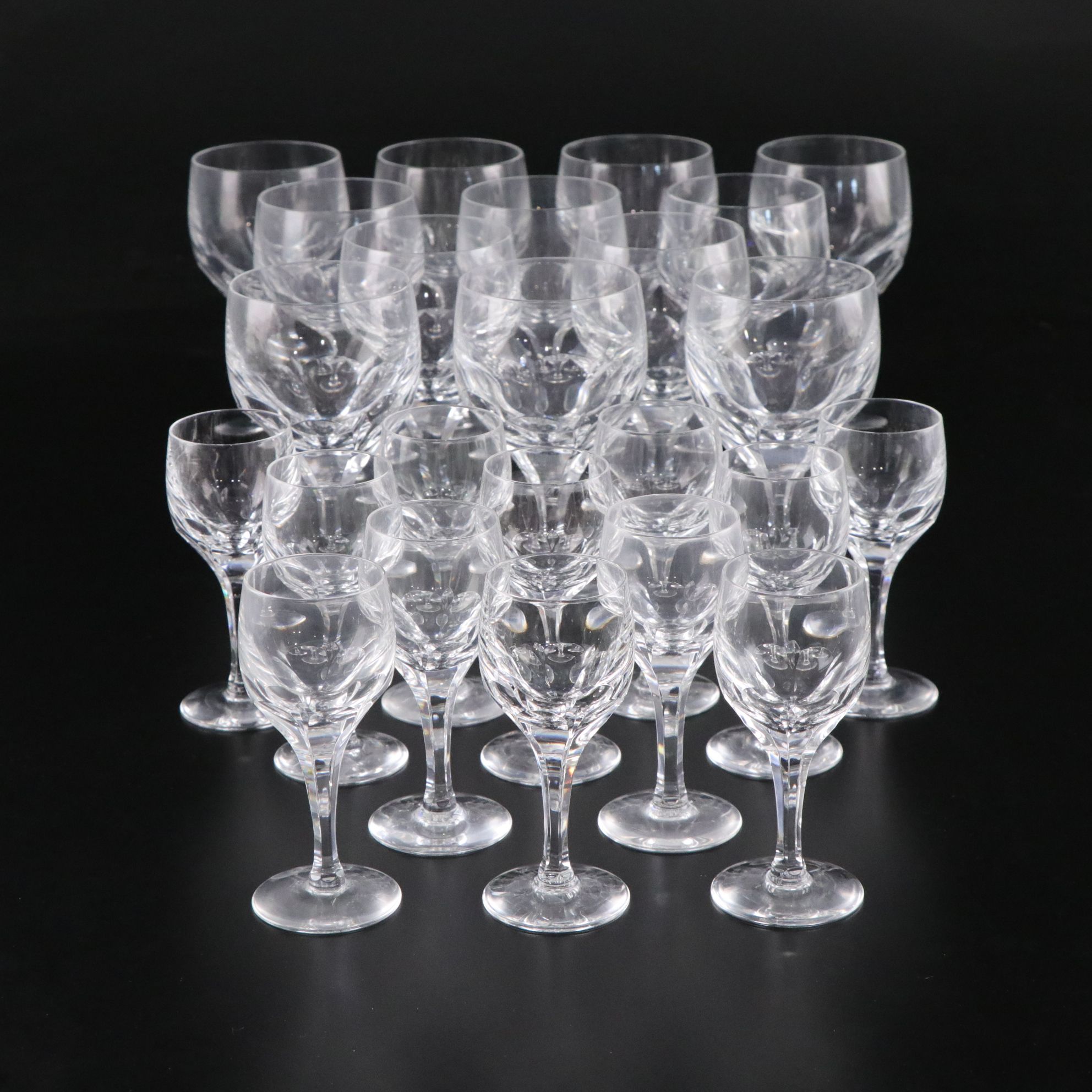Atlantis "Evora" Crystal Wine Glasses and Cordials in Set for Twelve